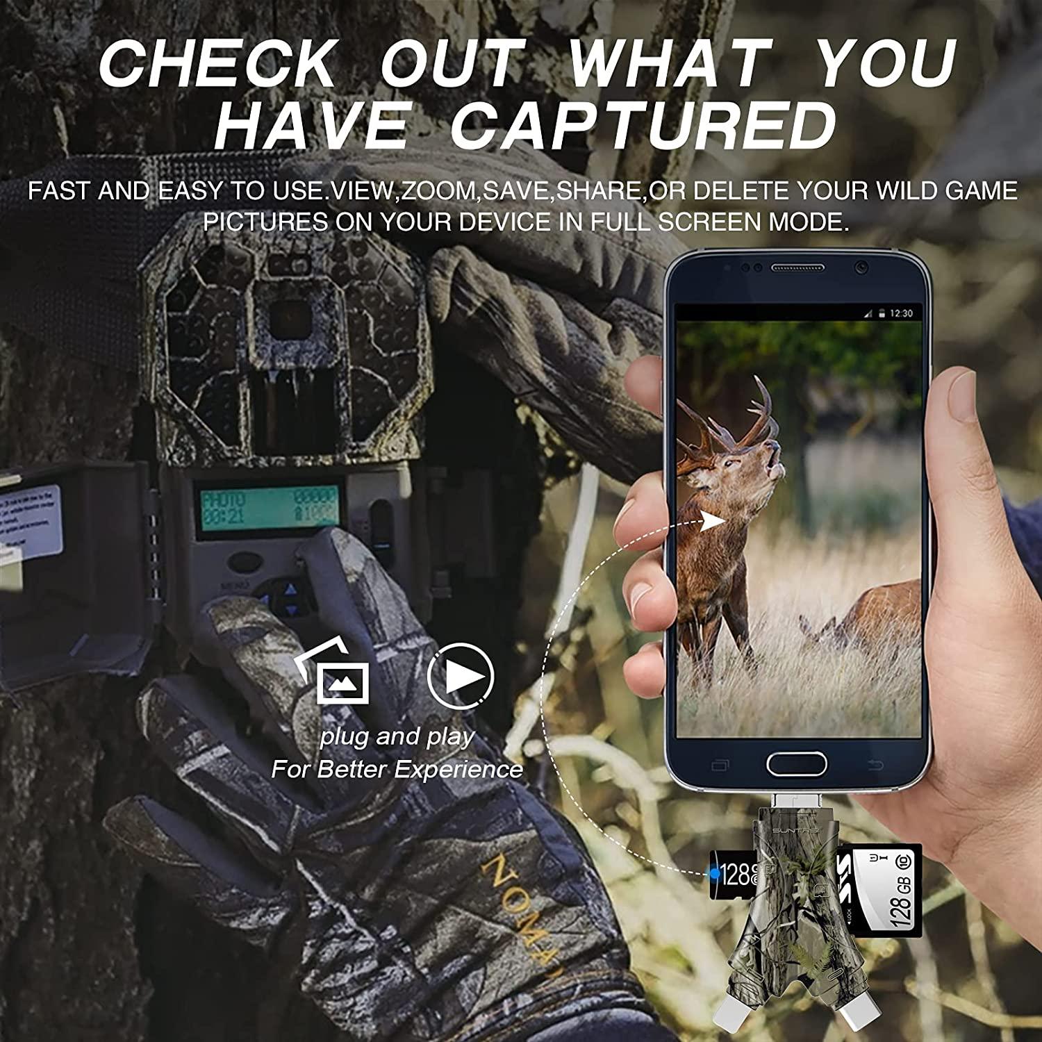 Trail Camera Viewer SD Card Reader4 in 1 SD and Micro SD Memory Card