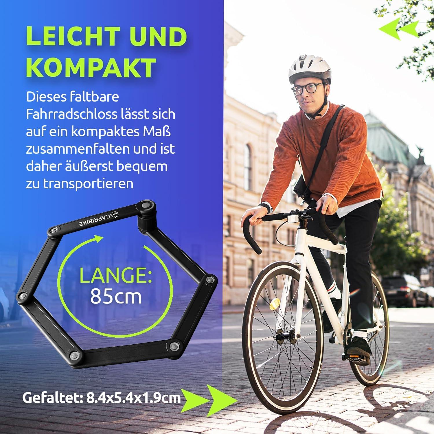 Capribike Compact Folding Bicycle Lock Durable Secure Lock with