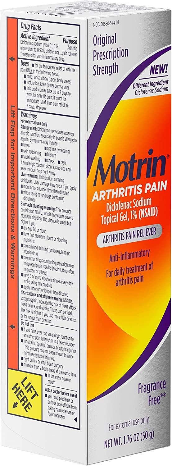 Motrin Arthritis Pain Relief Diclofenac Sodium Topical Gel 1, Anti