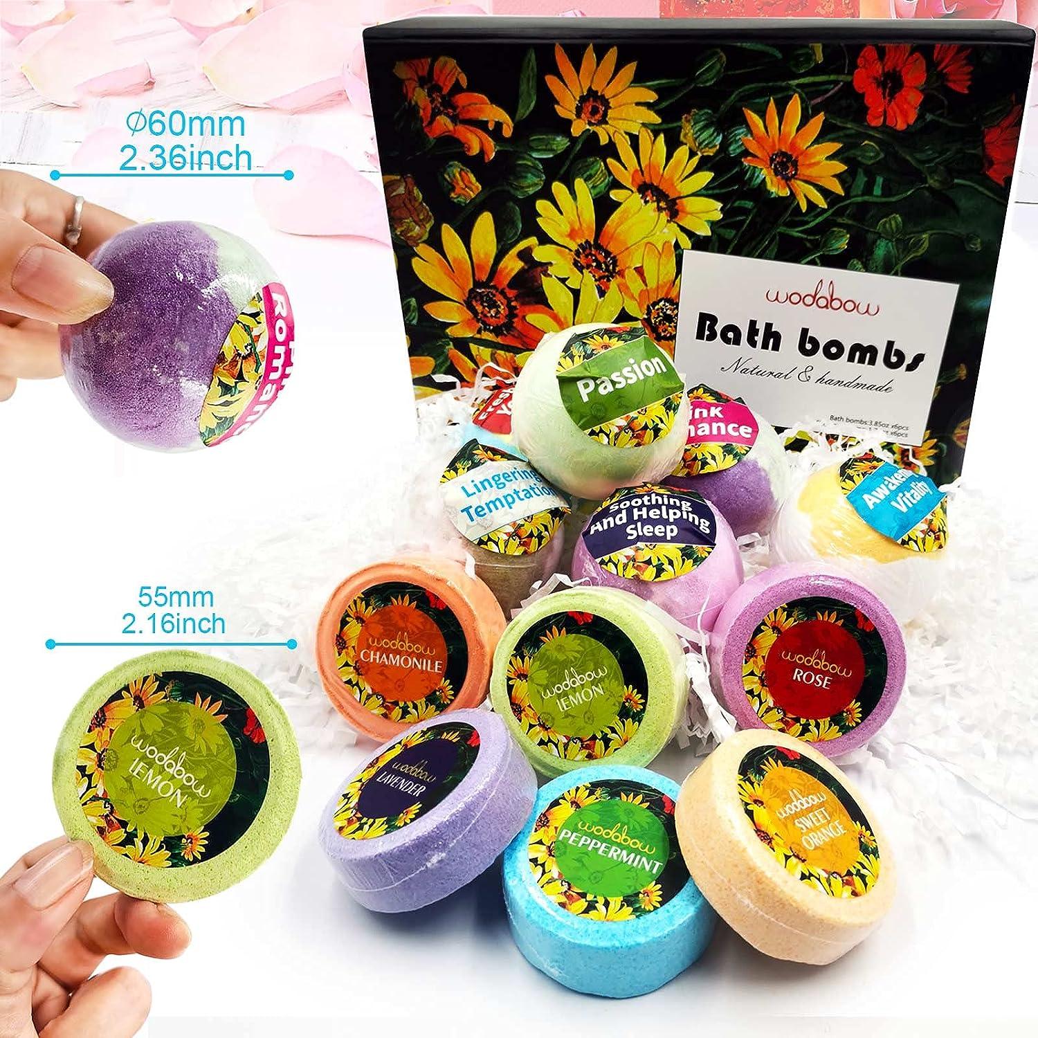 12Piece Bath Bombs and Shower Steamer Combo Gift Set with Natural