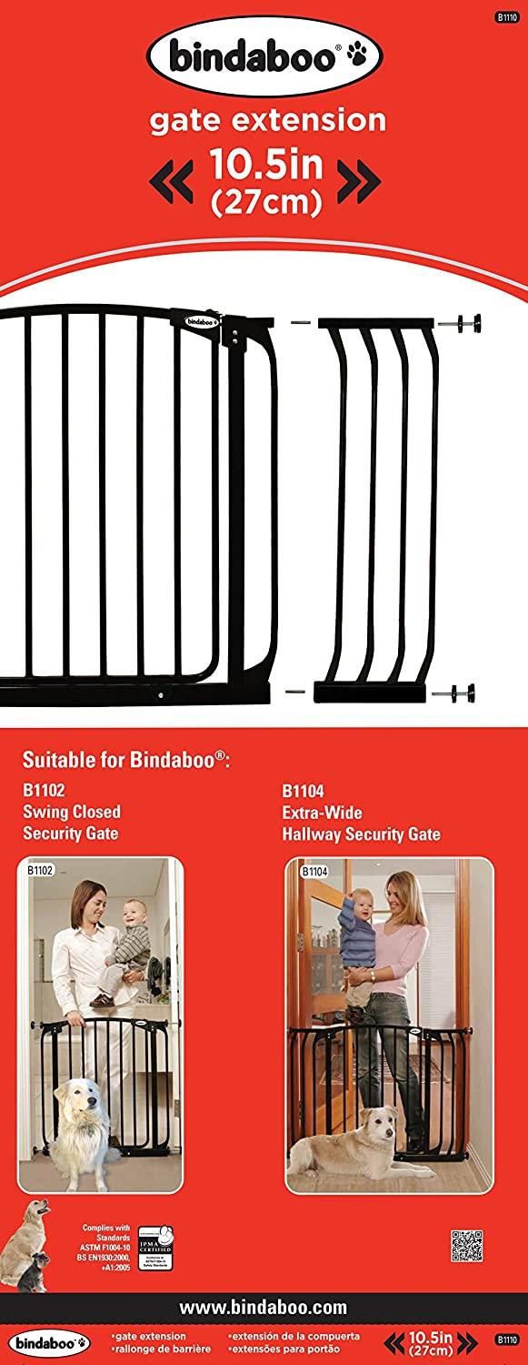Bindaboo Pet Gates 10.5 Gate Extension, Black