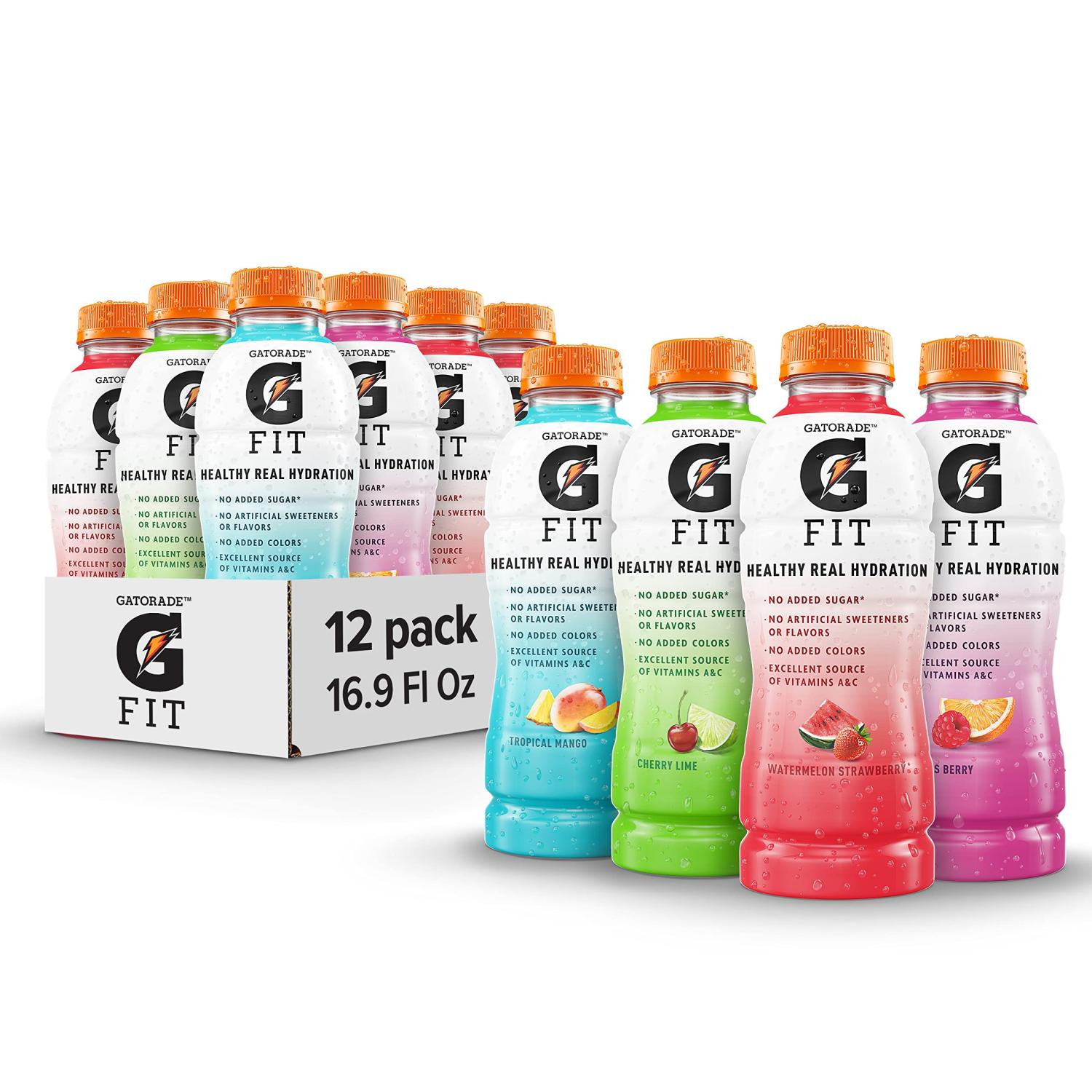 Gatorade Fit Electrolyte Beverage Variety Pack 12 Bottles, 16.9 oz Each