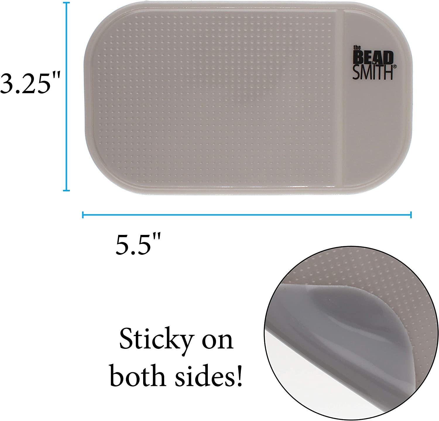 The Beadsmith Sticky Bead Mat, 5.5 x 3.25 inches, Grey Color, AntiSlip