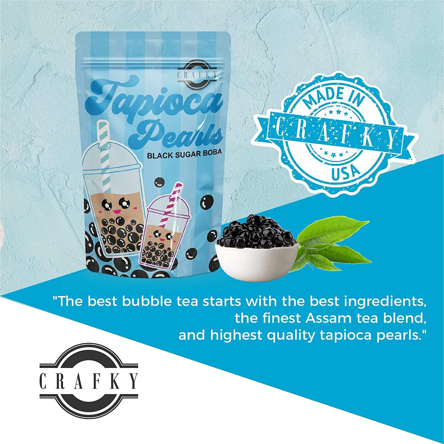 Crafky DIY Bubble Tea Kit, Complete with Boba Tapioca Pearls, Straws