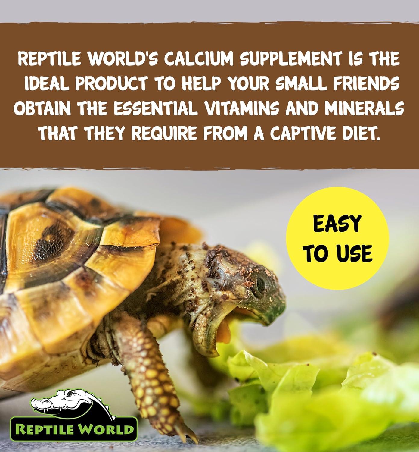 View of Reptile World Calcium Powder 100g Pouch Calcium for Tortoises Bearded ...