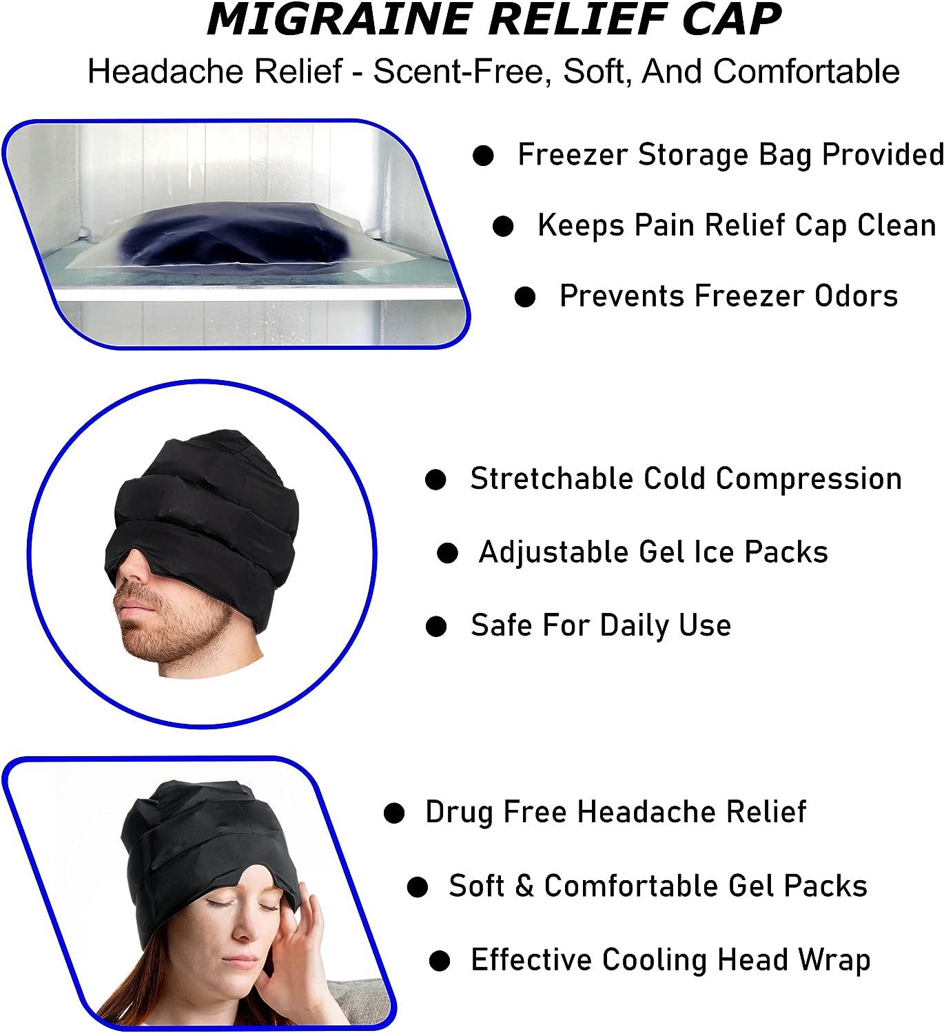 Headache Relief Cap Migraine Ice Head Wrap Headache and Migraine