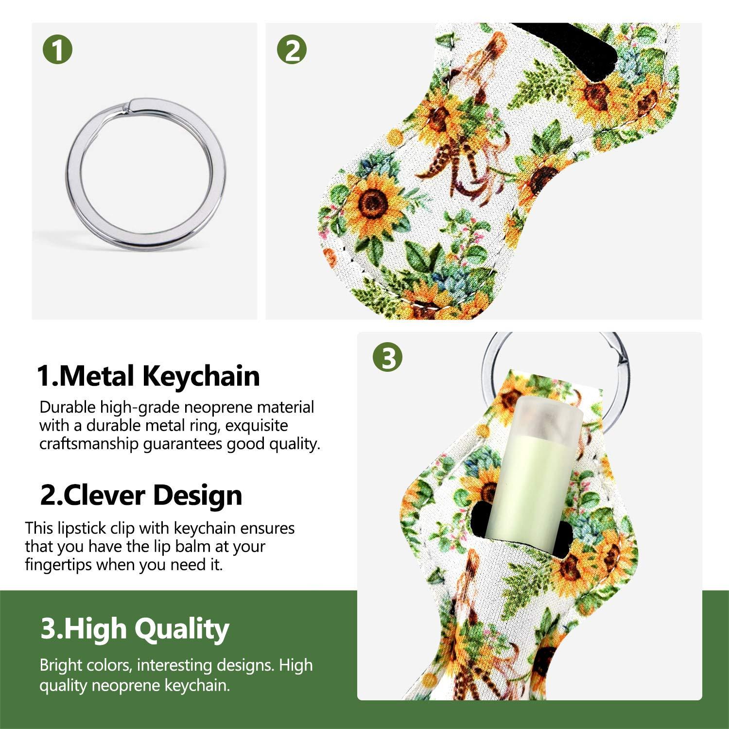 15Pcs Chapstick Holder Keychain, Lip Balm Holder Chapstick Keychain