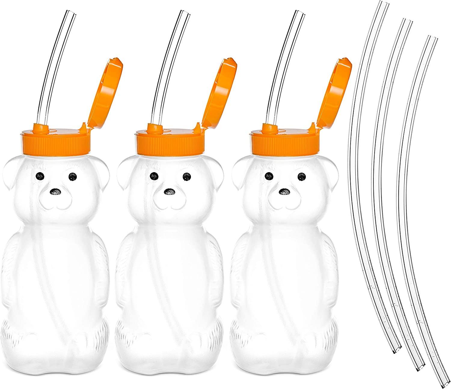 Honey Bear Straw Cup Long Straws, Squeezable Therapy and Special