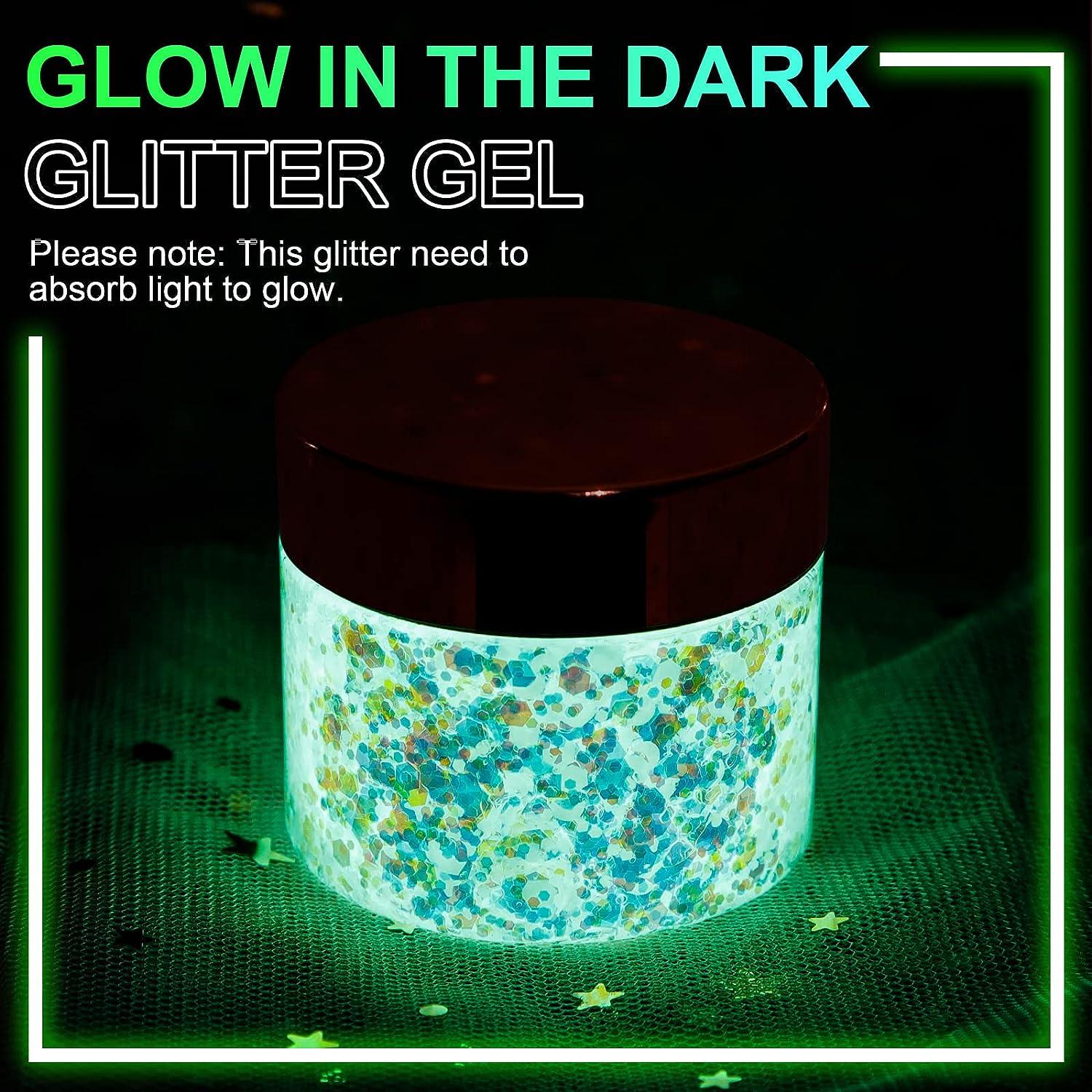 LATIBELL Glow in The Dark Body Glitter Gel UV Body Glitter Glow in The