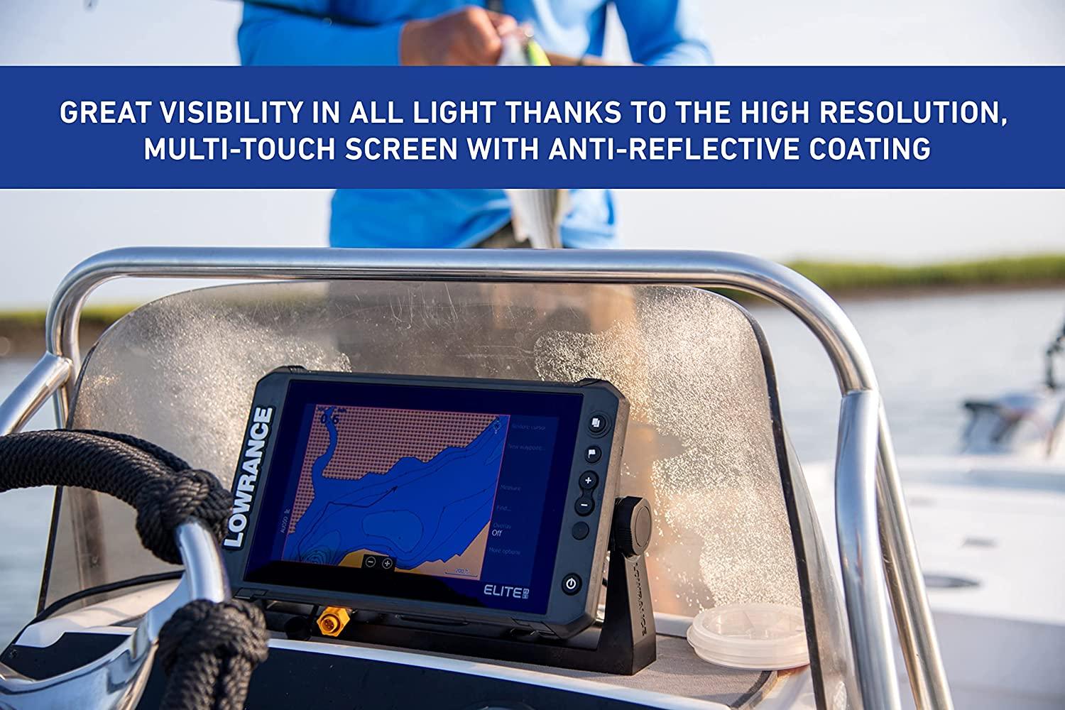 Lowrance Elite FS 9 Fish Finder with Active Imaging 3-in-1 Transducer,  Preloaded C-MAP Contour+ Charts 9 Inch Active Imaging 3-in-1