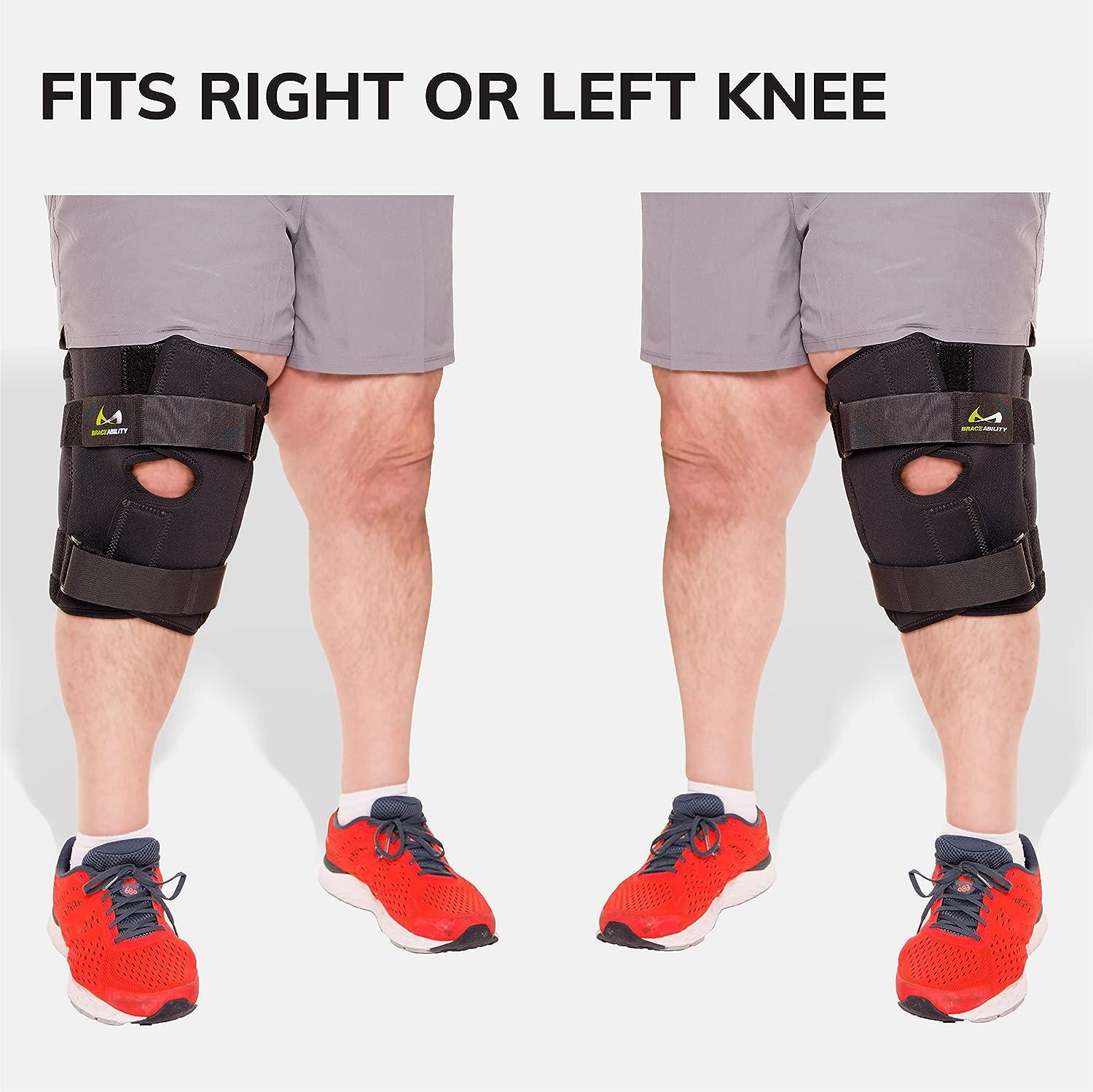 BraceAbility Plus Size Knee Brace with Hinges Bariatric Compression