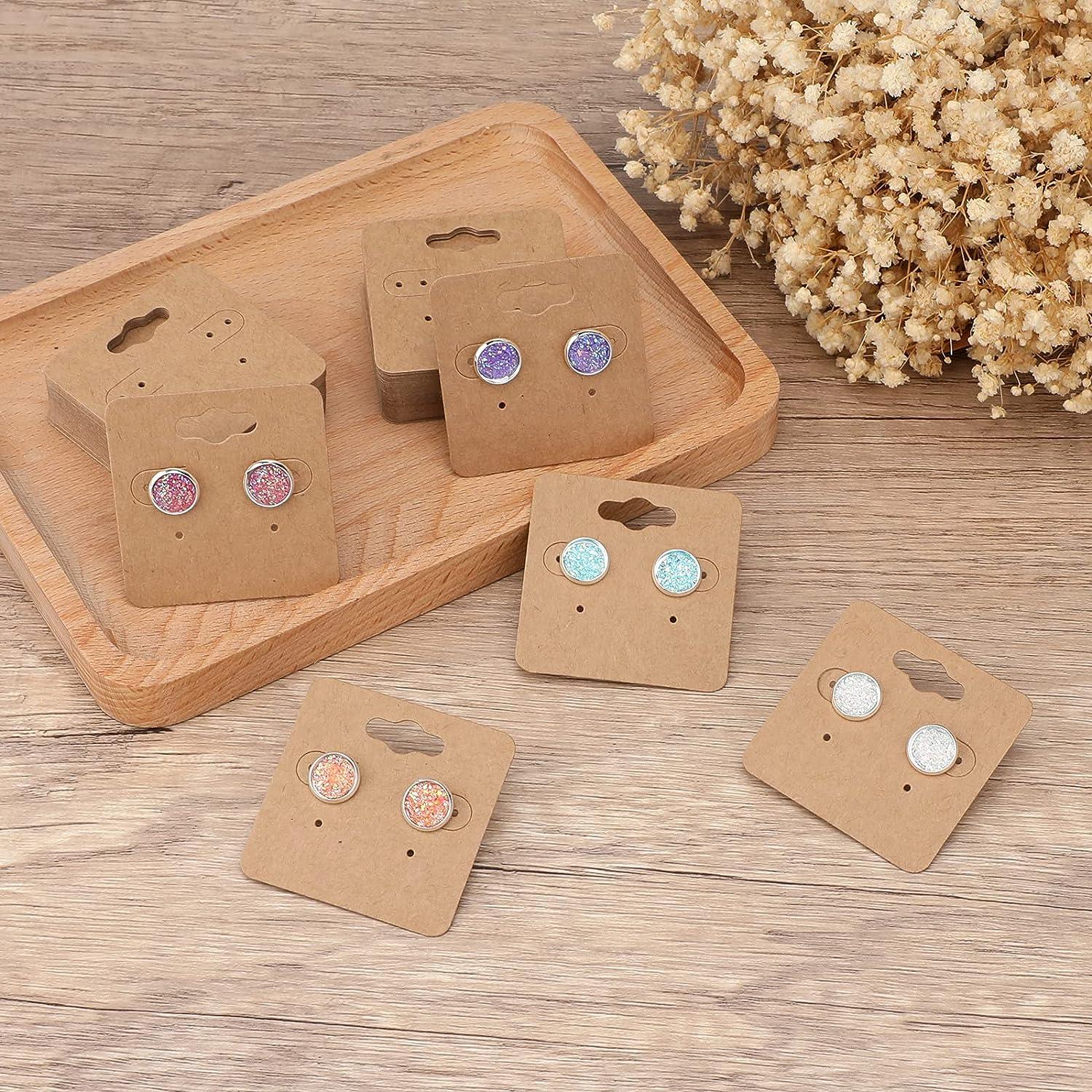 joycraft 100Pcs Kraft Earring Cards Necklace Display Cards,Brown Paper Ear  Studs Display Cards,Personalized Jewelry Cards for Selling,Hanging Earring