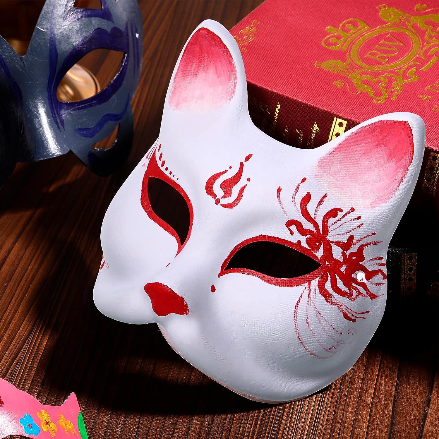 50 Pcs DIY Unpainted White Full Face Masquerade Paper Mache Masks 10 Styles for Art Party