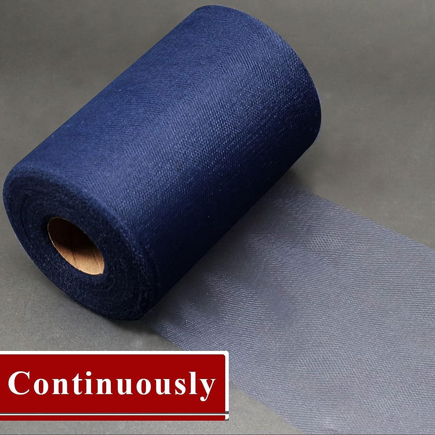 6 inch 50 Yards Tulle Ribbon Rolls Pastel Netting Fabric, Blue