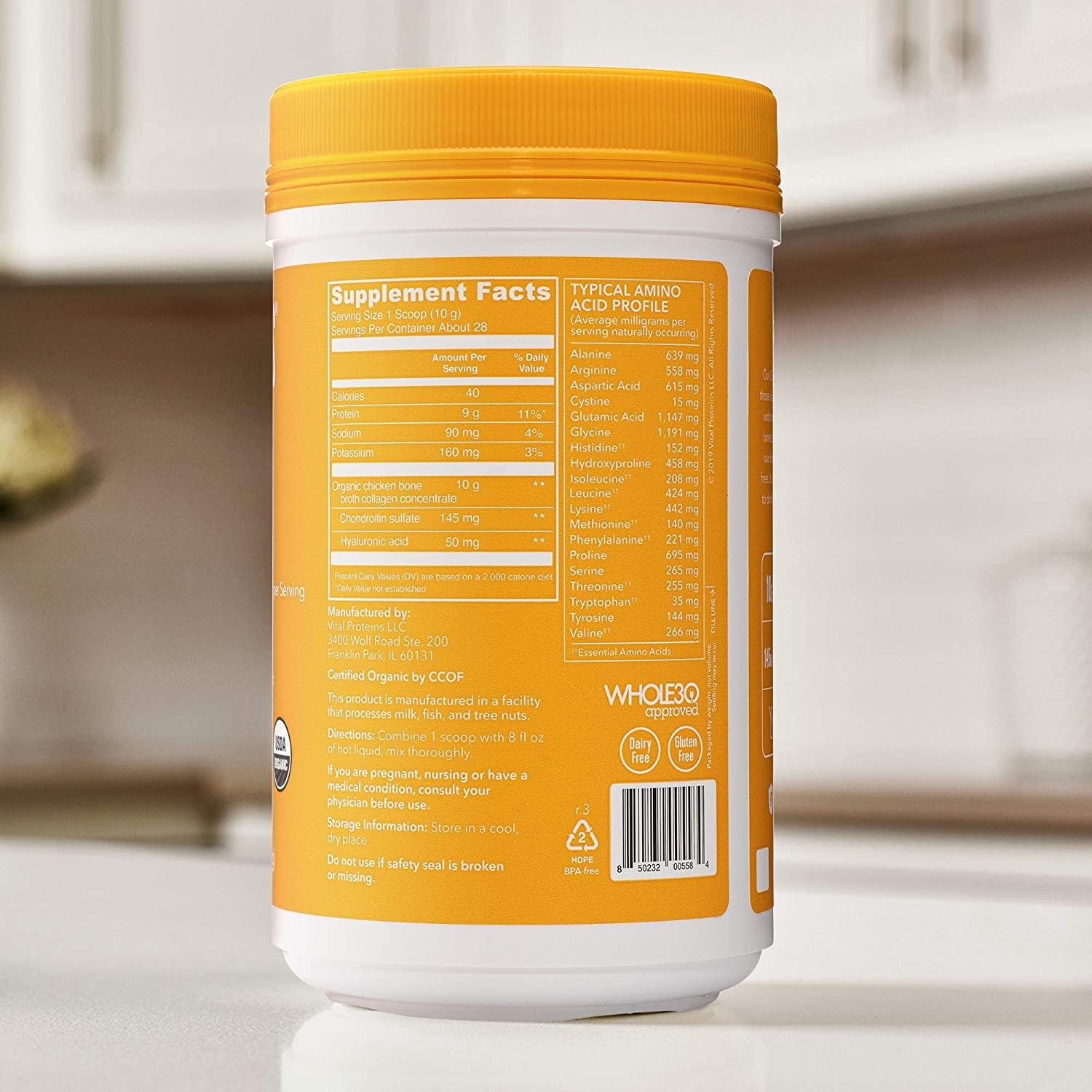 Vital Proteins Organic, FreeRange Chicken Bone Broth Collagen Powder