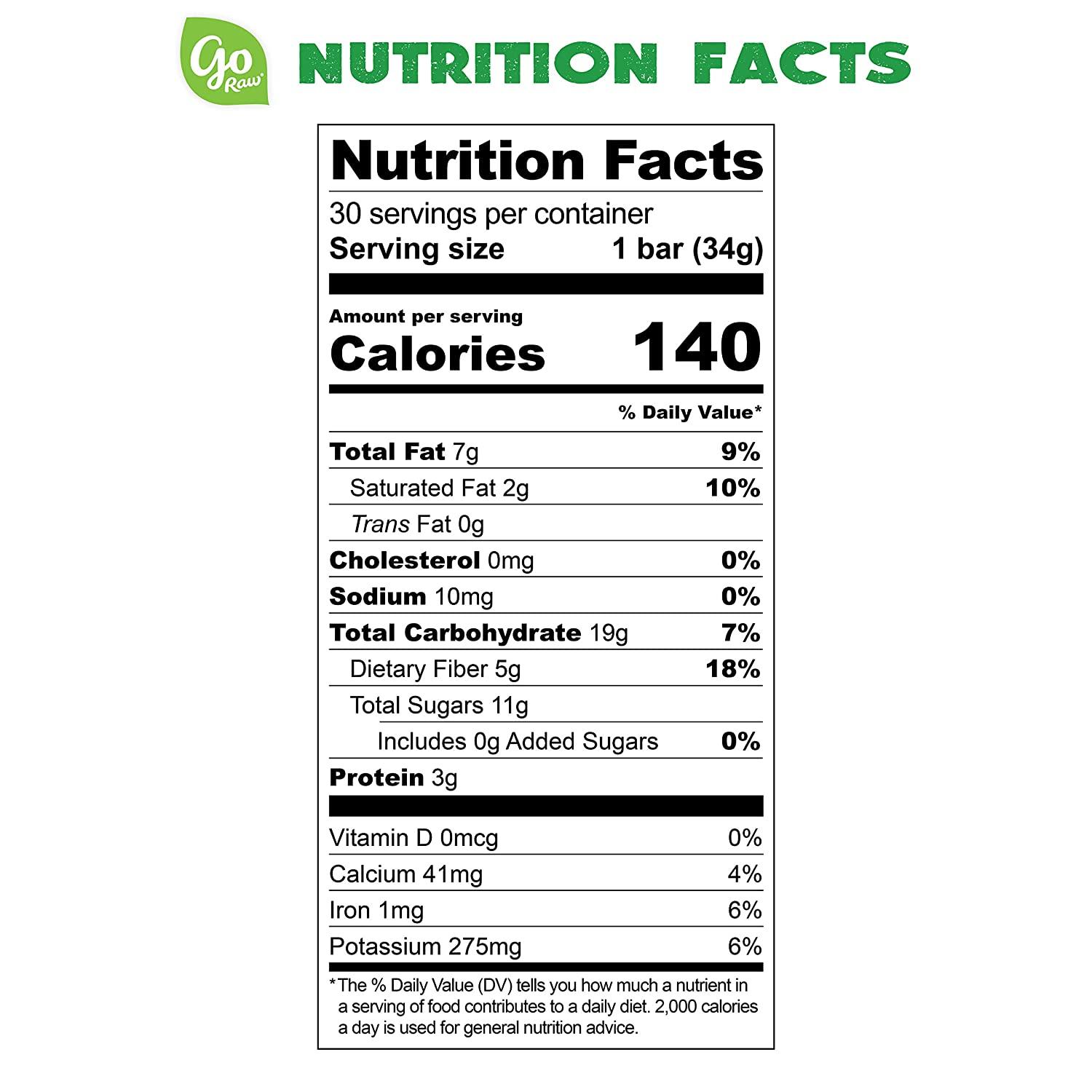 Go Raw Seed Bars, Banana Flaxseed Gluten Free Snacks Vegan