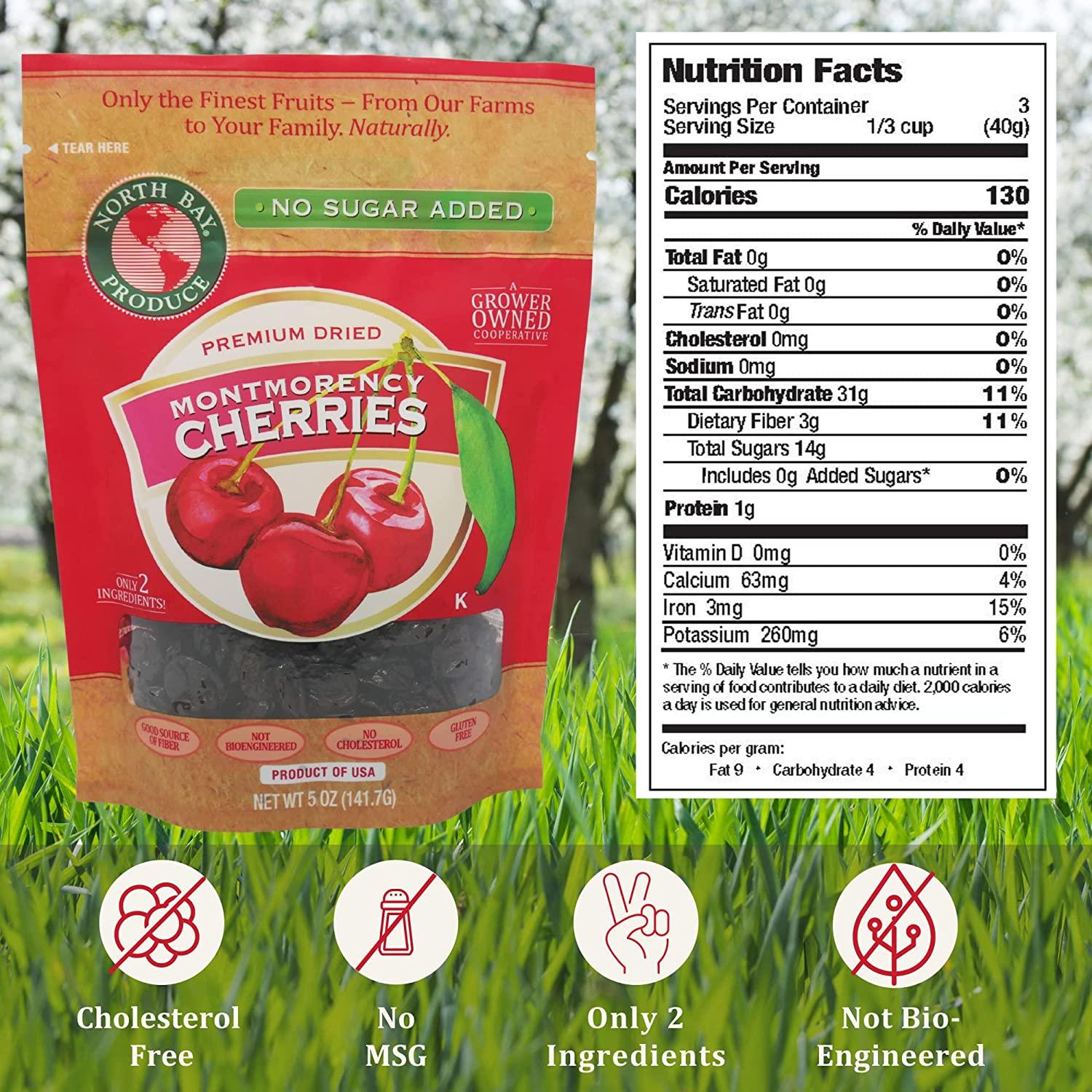 North Bay Produce Dried Unsweetened Cherries 5oz Gluten Free, Vegan
