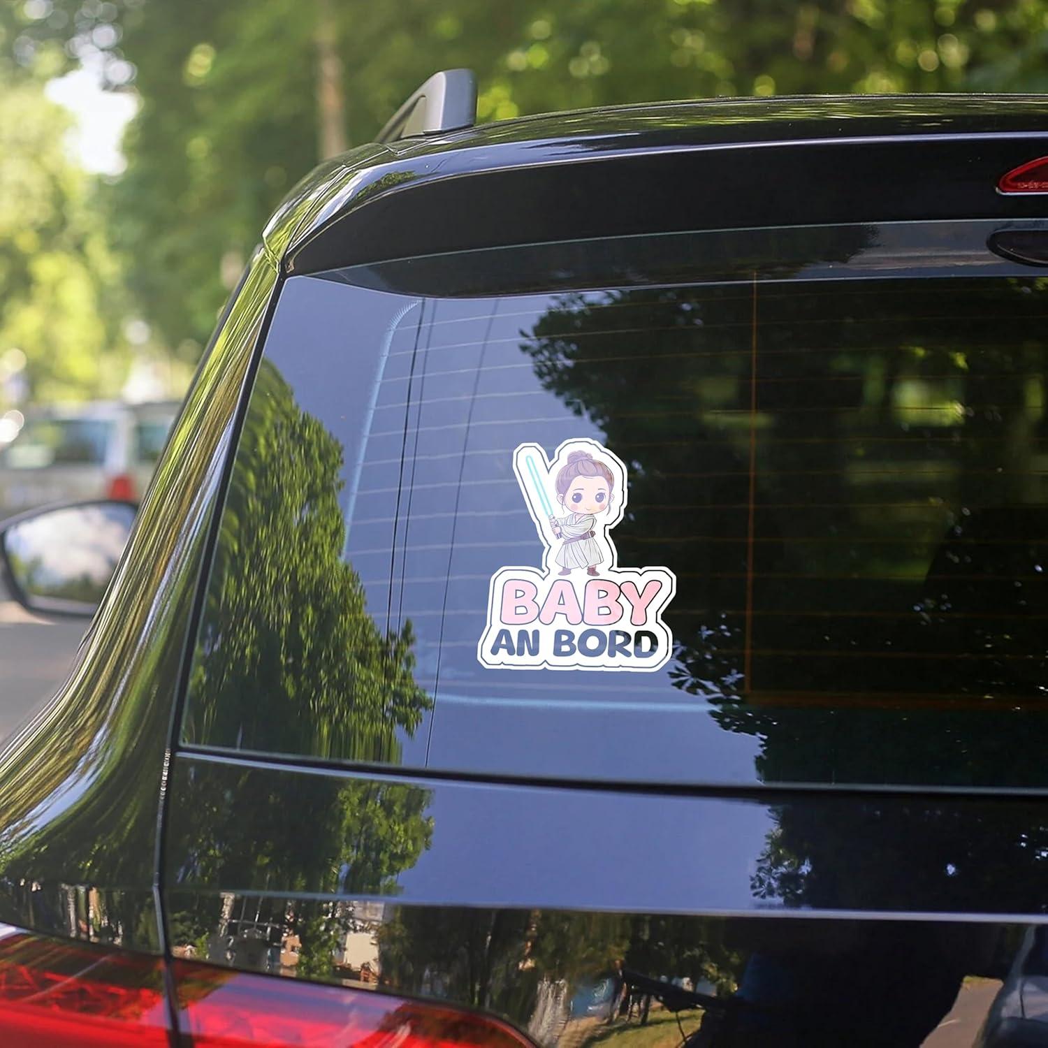 Adesivi interno auto in vinile prespaziato Baby on board - Nero o Bianco