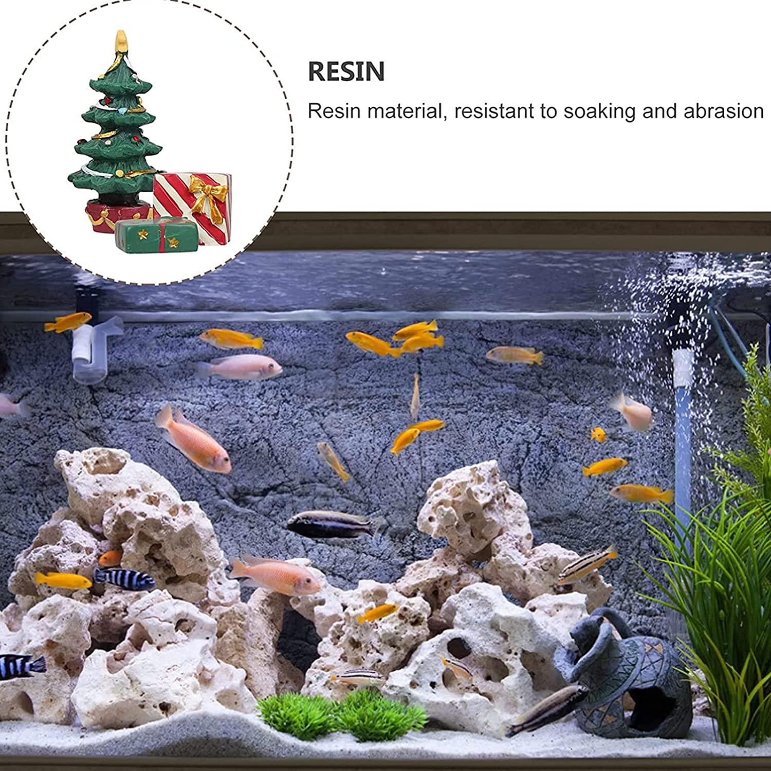 Christmas Aquarium Decoration,Christmas Tree Resin Oranment Fish