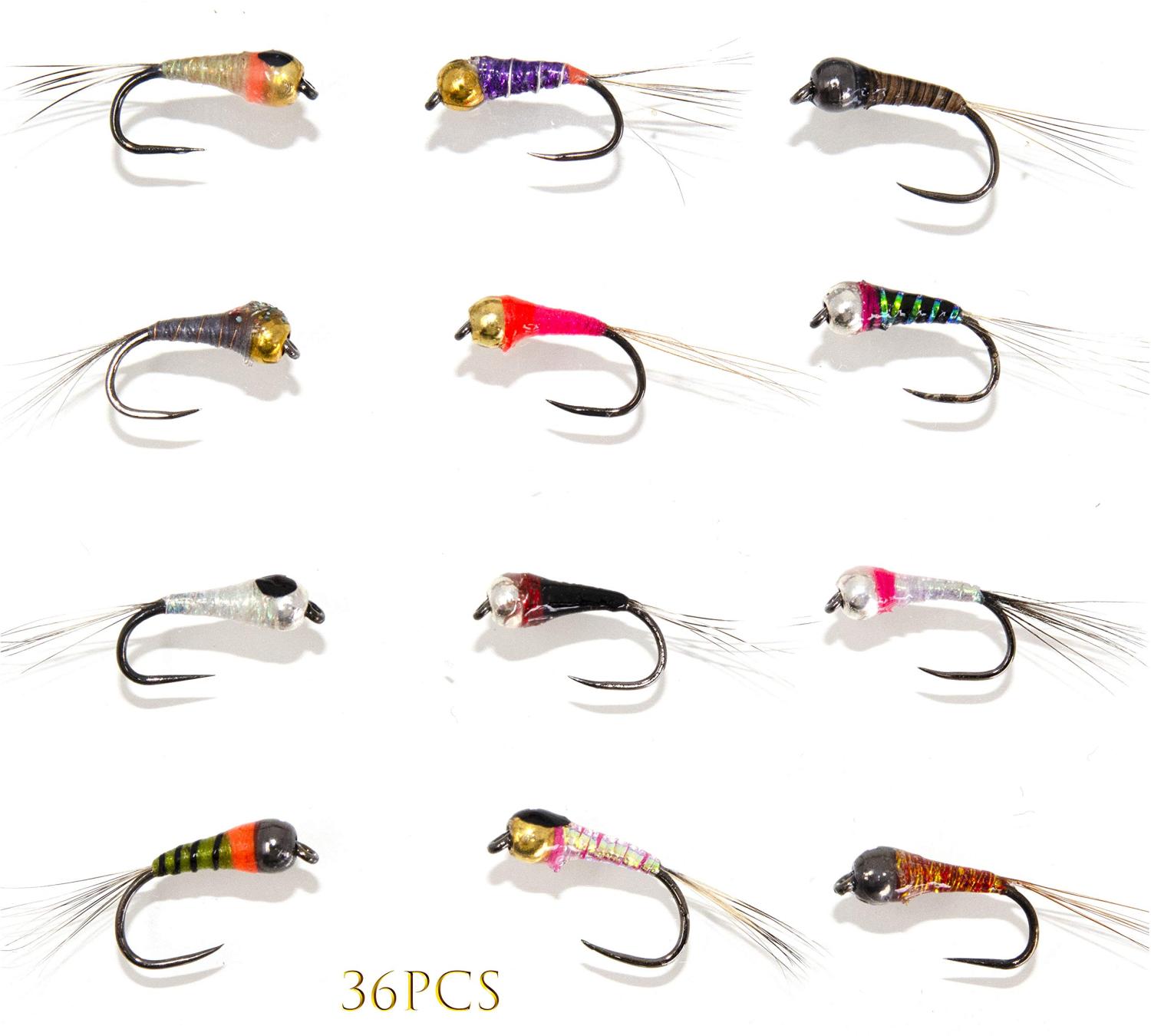 Outdoor Planet Fliegenfischen Set - 36 Fliegen In Trocken, Nass, Nymphen Für Forelle & Bass