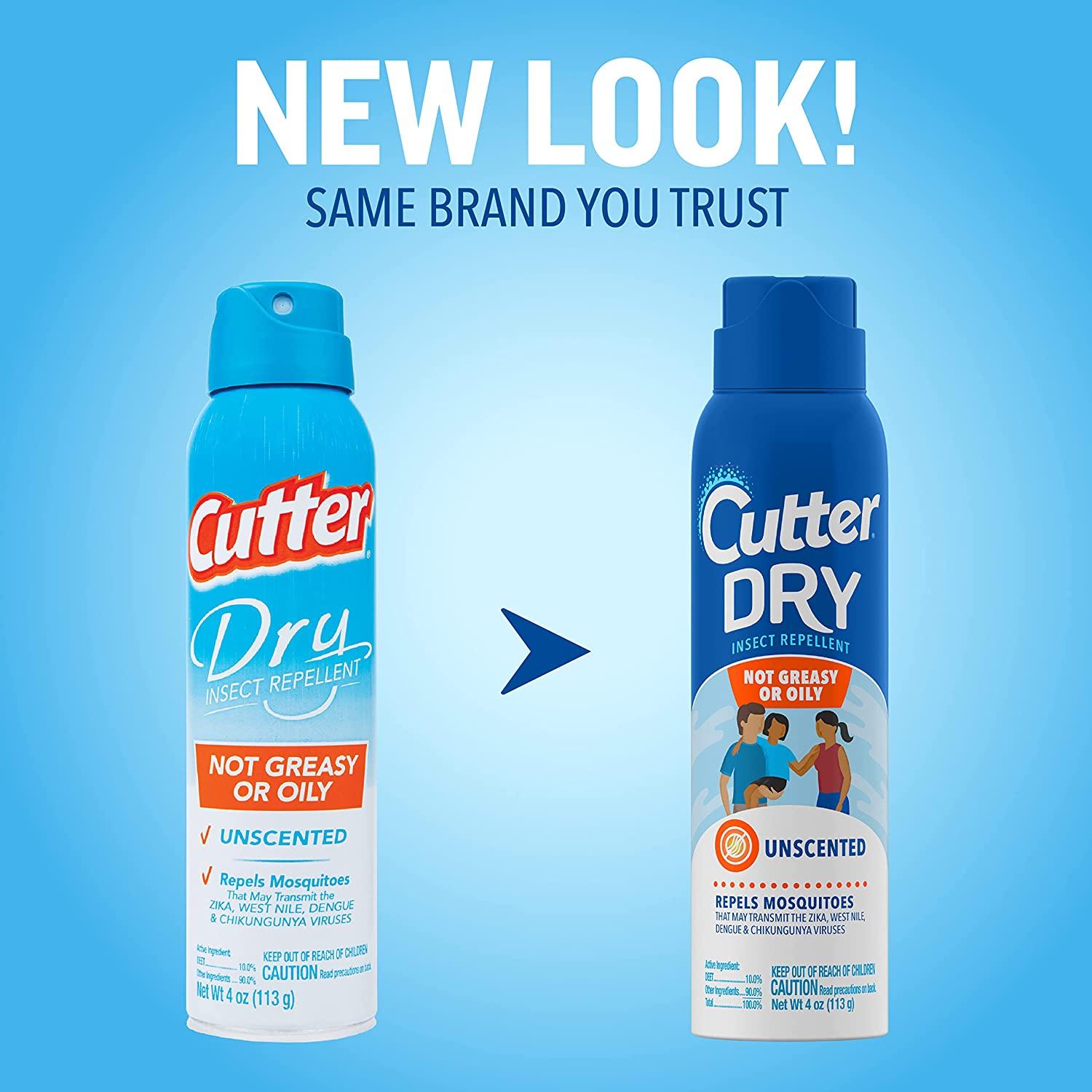 Cutter Dry Insect Repellent, Mosquito Repellent, Not Oily Or Greasy, 10