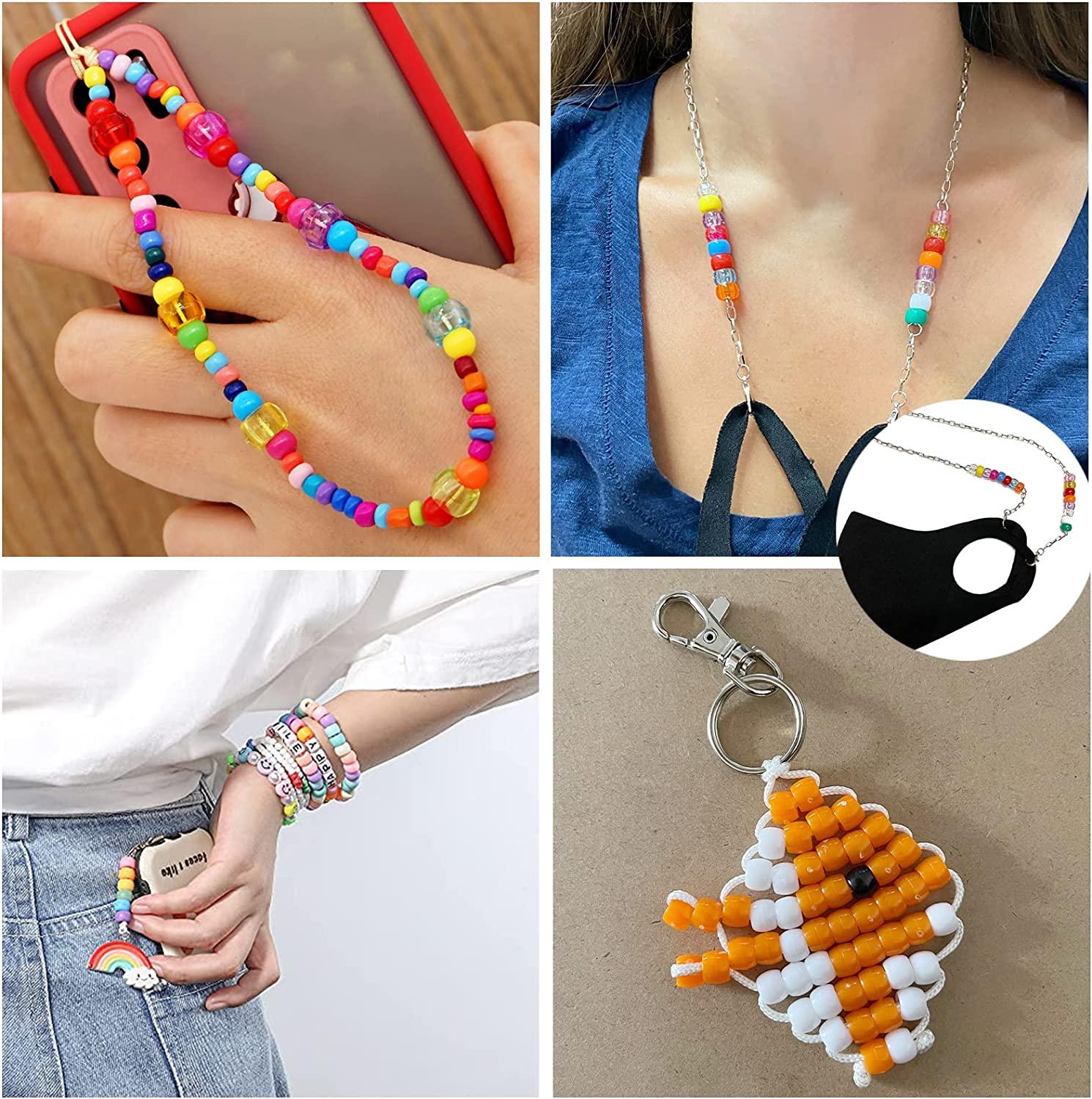 Simetufy 1200 Pcs Pony Beads Plastic Beads for Bracelet Making