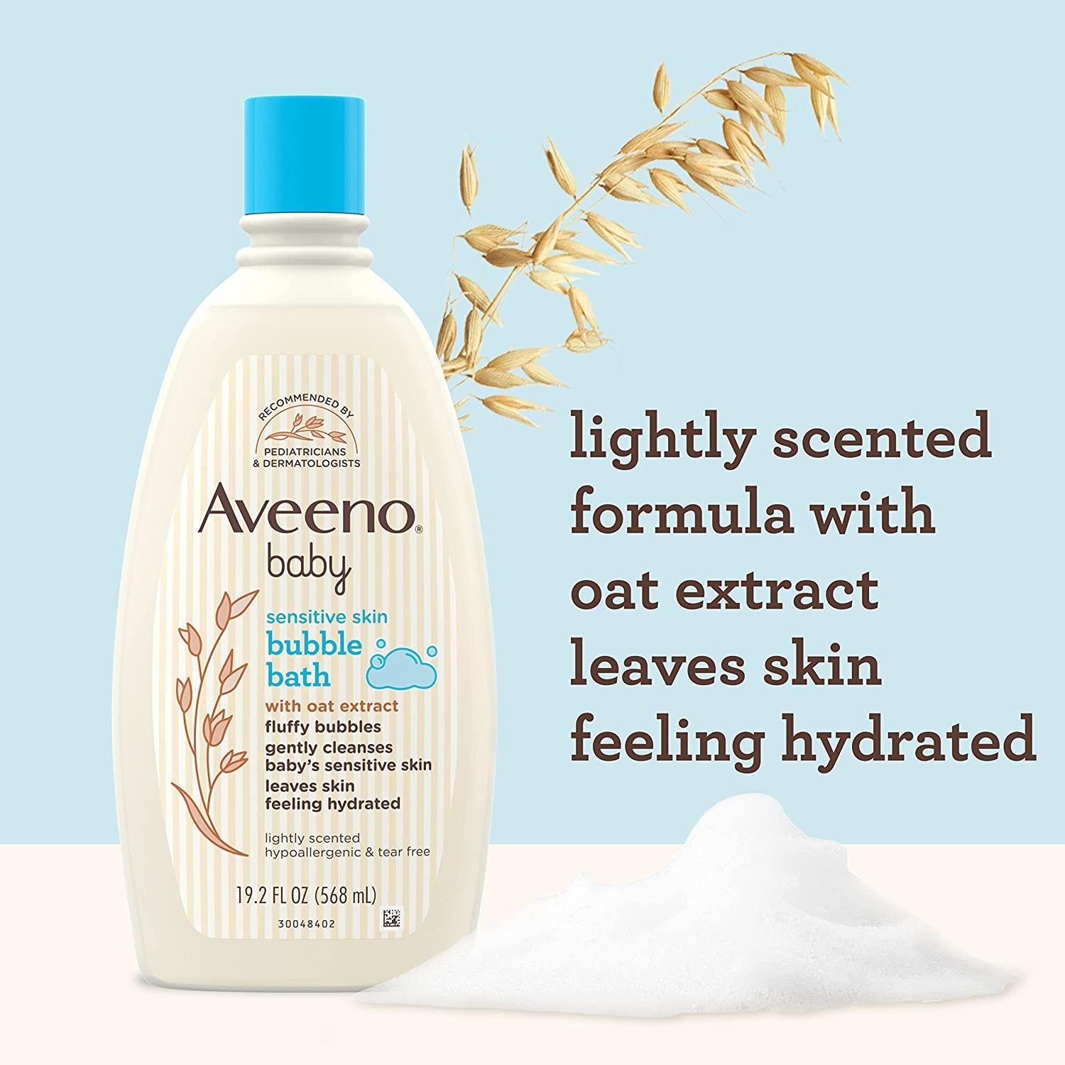 Aveeno Baby Sensitive Skin Bubble Bath with Oat Extract, Gently