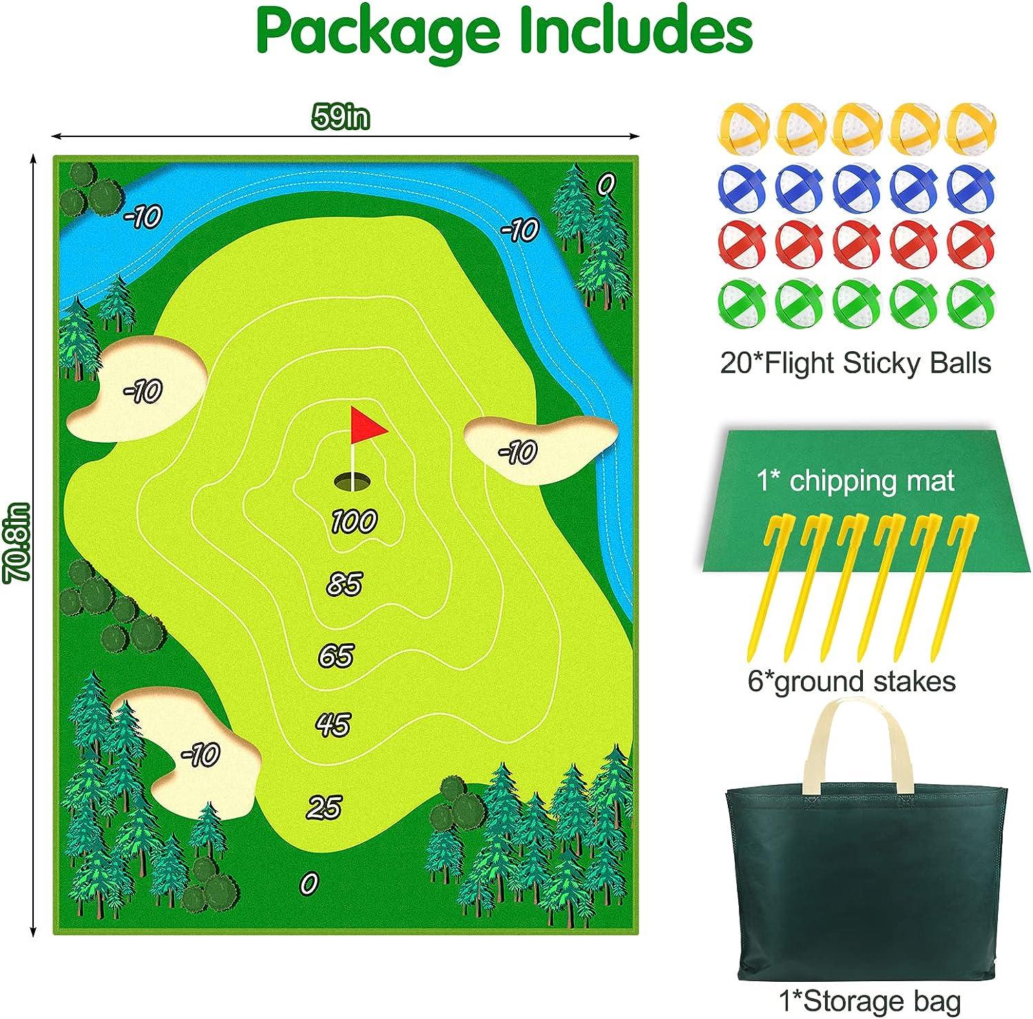 XANGNIER Golf Chipping Game Set with 20 Stick Golf Balls Giant Size