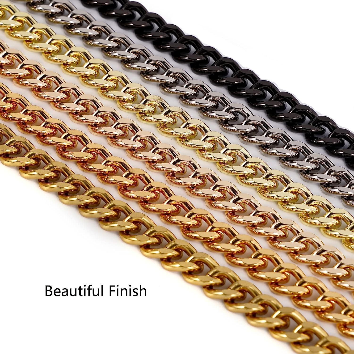 Xiazw 47 Light Metal Crossbody Purse Chain Straps Replacement for Bag Handbag Antique Gold