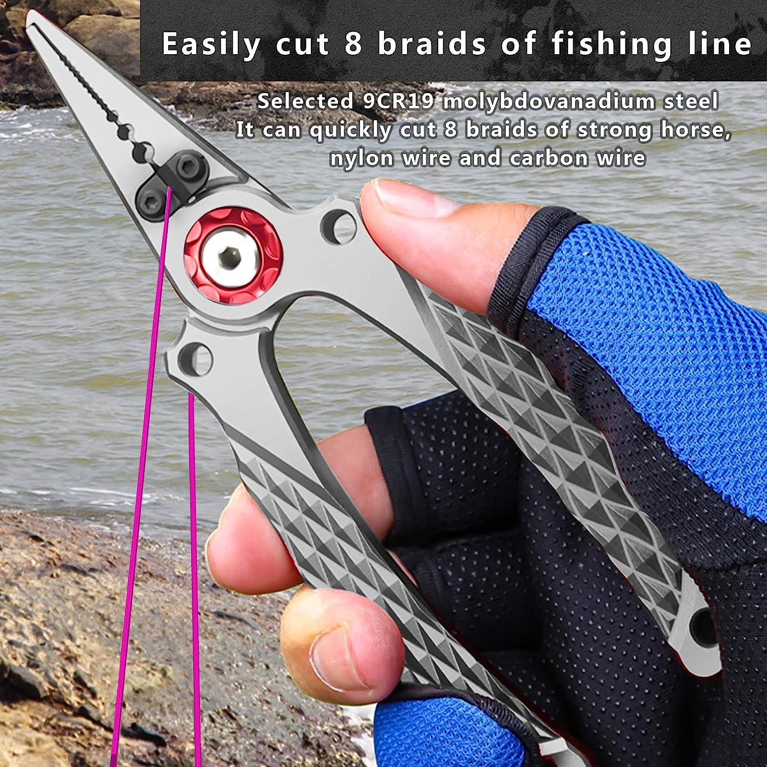 XINBOR Fishing Pliers,420 Stainless Steel Fishing Pliers kit,Fishing Pliers  Saltwater,Multi-Function Split Ring Pliers for Fishing with Sheath and  Lanyard,Braid Line Cutter,Ice Fishing Tools