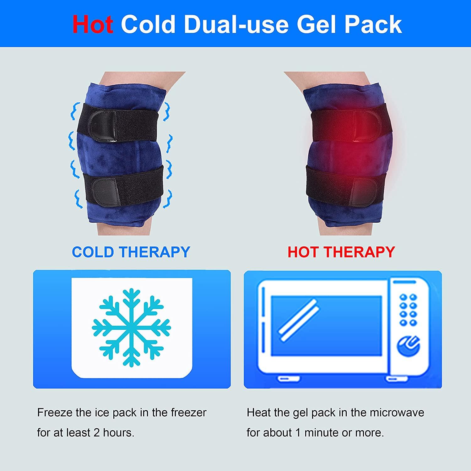 KooCare Knee Ice Pack for Injuries Reusable Large Gel Ice Wrap Hot