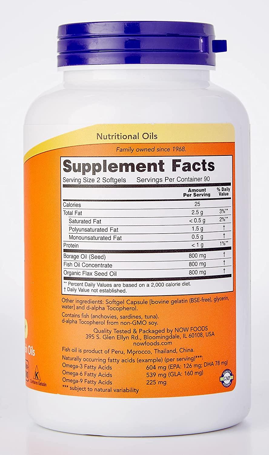 Now Foods Super Omega 369, 1200mg, 180 Softgels – Premium Omega