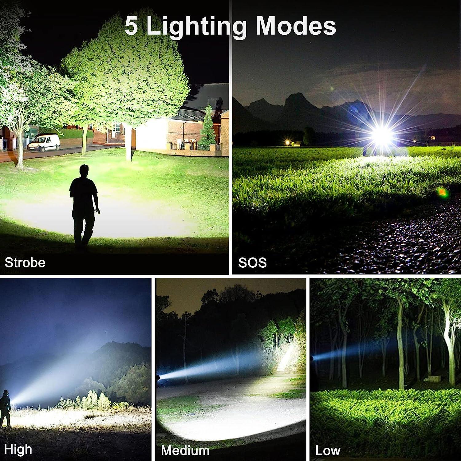 Rechargeable Spotlight Flashlights 90000 High Lumens, Super Bright