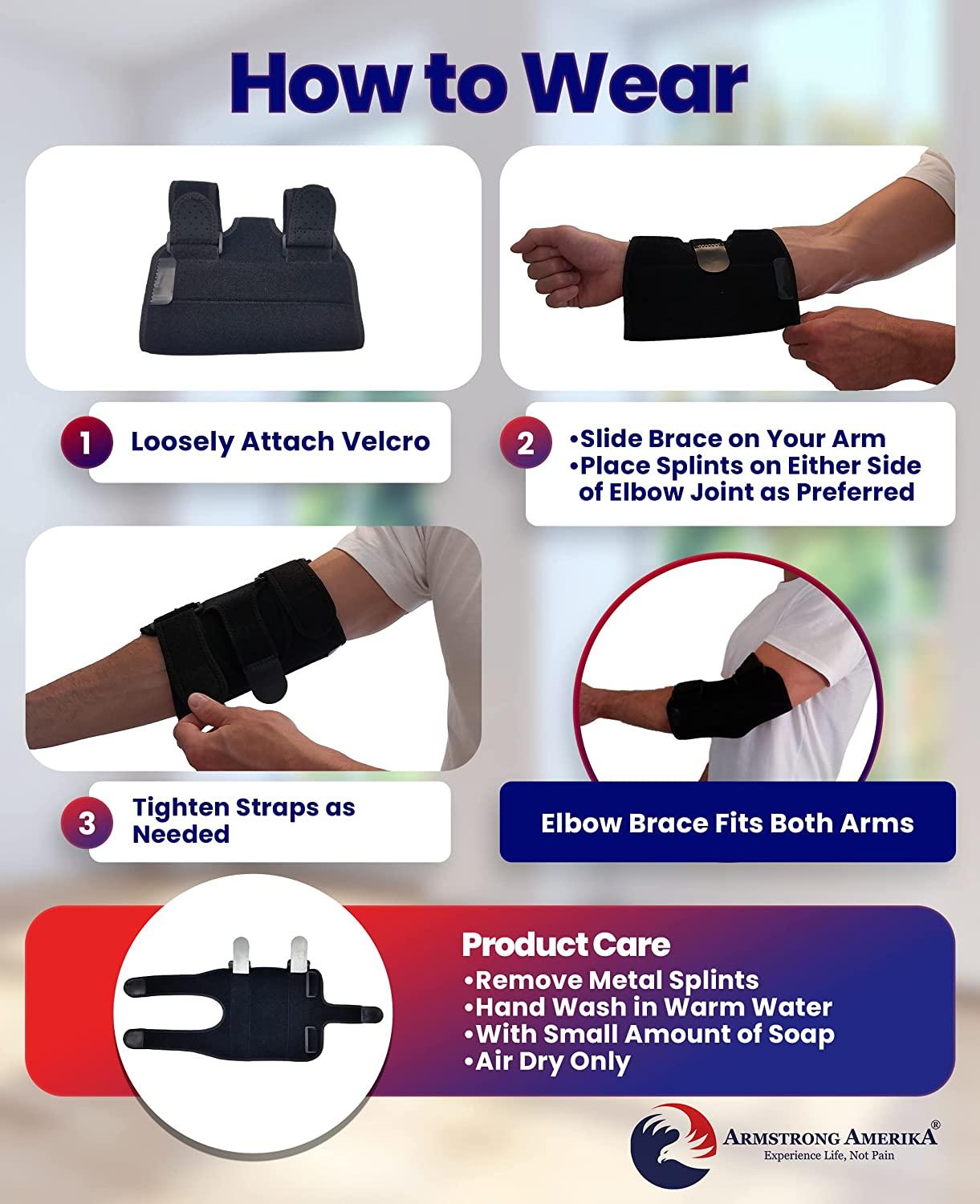 Elbow Splint Tendonitis Elbow Brace – Cubital Tunnel Brace for Sleeping -  Tennis Elbow Support with Arm Compression Sleeve Elbow Immobilizer for  Ulnar Nerve Brace Elbow Pain Men Women - Small