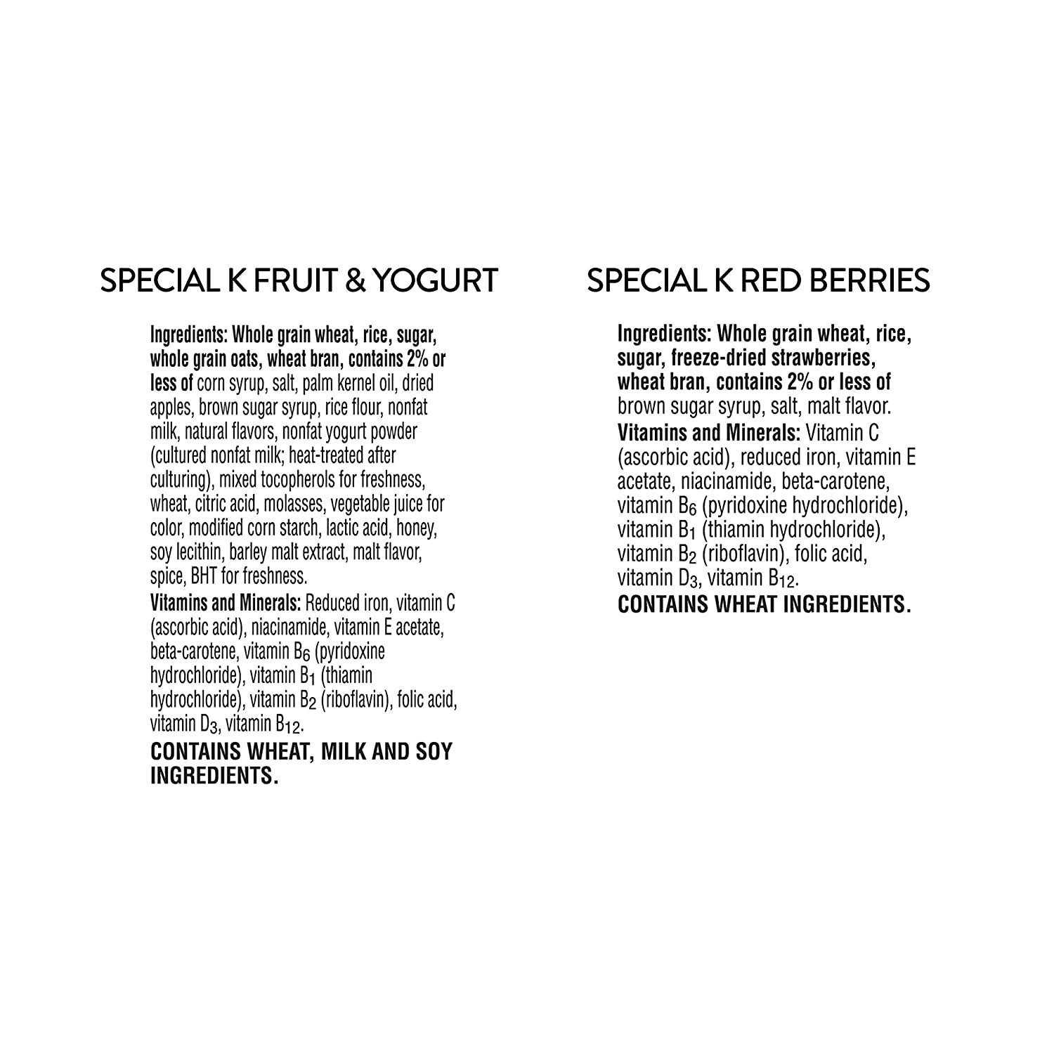 Kellogg's Special K Breakfast Cereal, Variety Pack, Red Berries, 16.9 oz Box  (2 Boxes) and Fruit and Yogurt, 19.1 oz Box (1 Box) Red Berries/Fruit and  Yogurt 3 Count (Pack of 1)