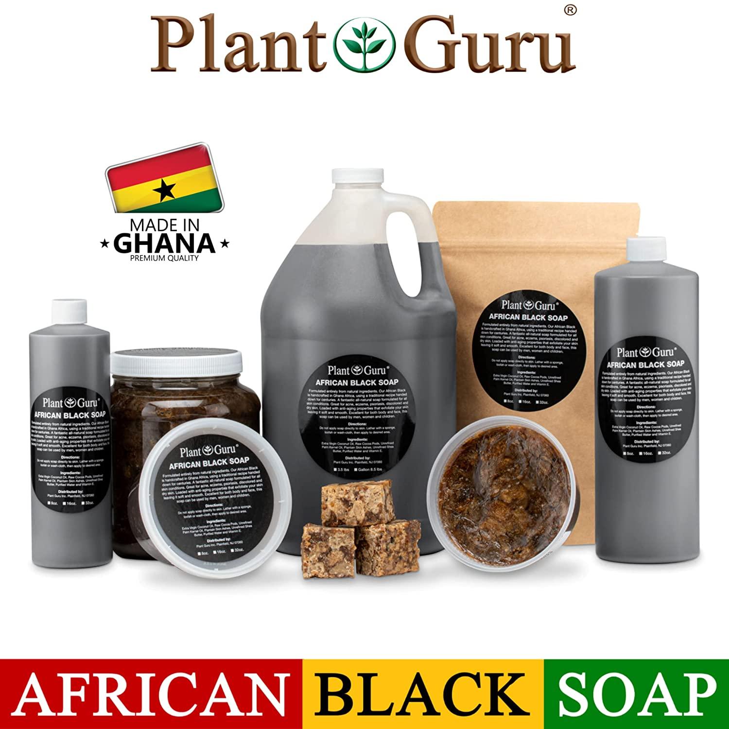 African Black Soap Liquid 8 oz. 100 Raw Pure Natural From Ghana. Acne