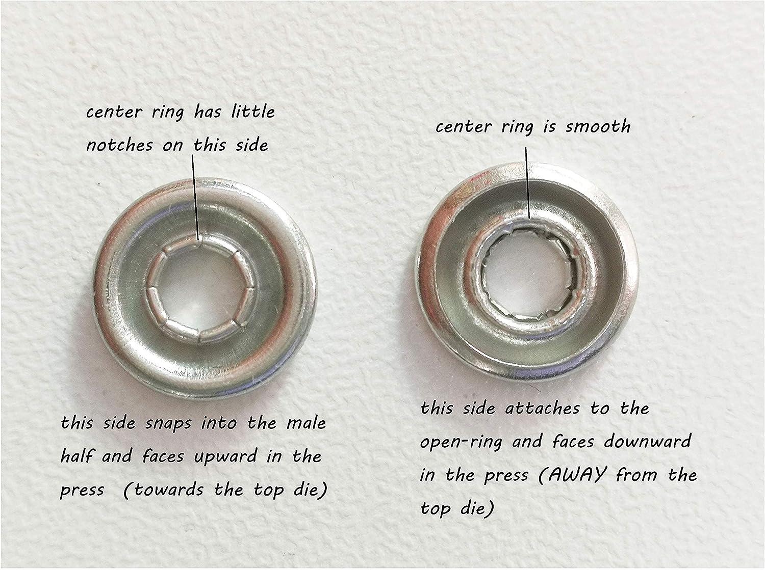 10L0L 3/8 Inch OpenRing Cap Gripper Grip Prong Stainless Steel Snaps NoSew Button Fasteners