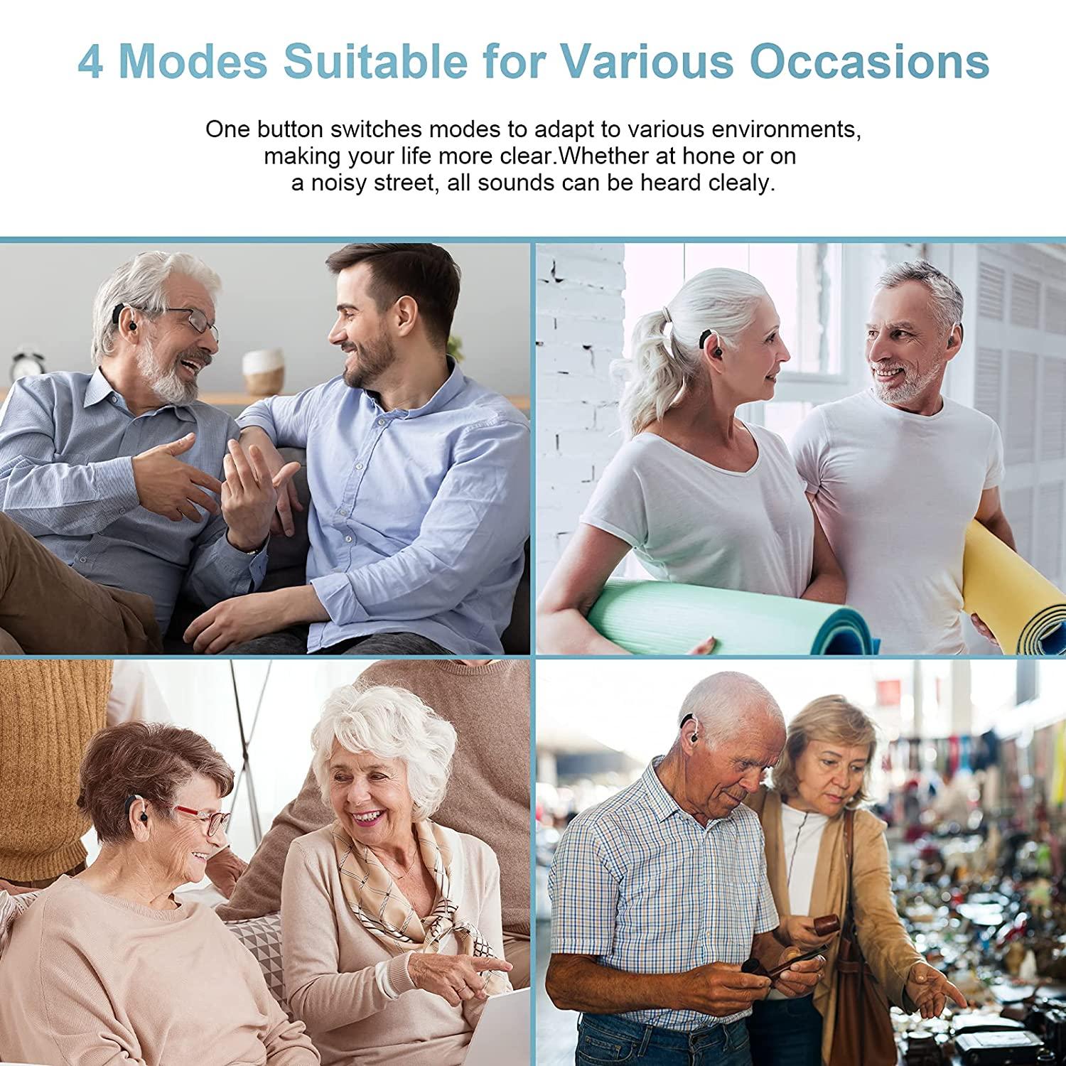 Enjoyee Rechargeable Hearing Aids for Seniors Noise Cancelling