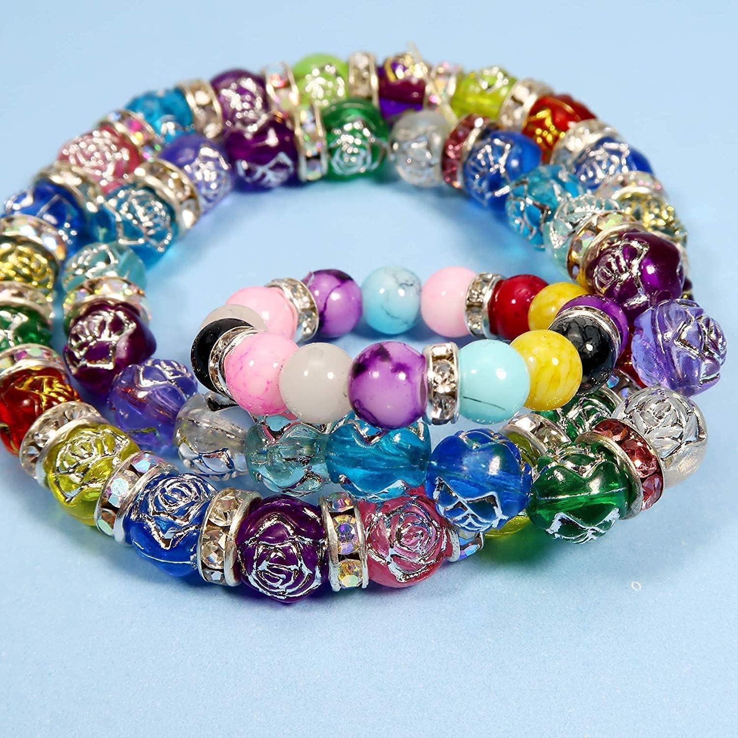 Multi Color Rondelle Spacer Beads Silver Plated Crystal Rhinestone Loose  Beads For Jewelry Bracelet Making Charms Accessories