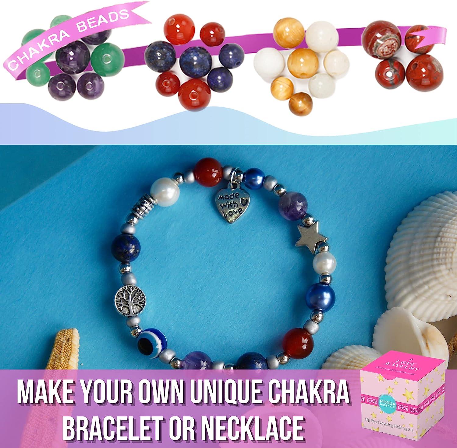 MODDA Natural Stone Jewelry Making Kit with Video Course Includes Crystal  Lava Chakra Beads Necklace Bracelet Earrings Ring Supplies Crafts for  Adults Beginners Gift for Teens Girls Women NATURAL STONES KIT w