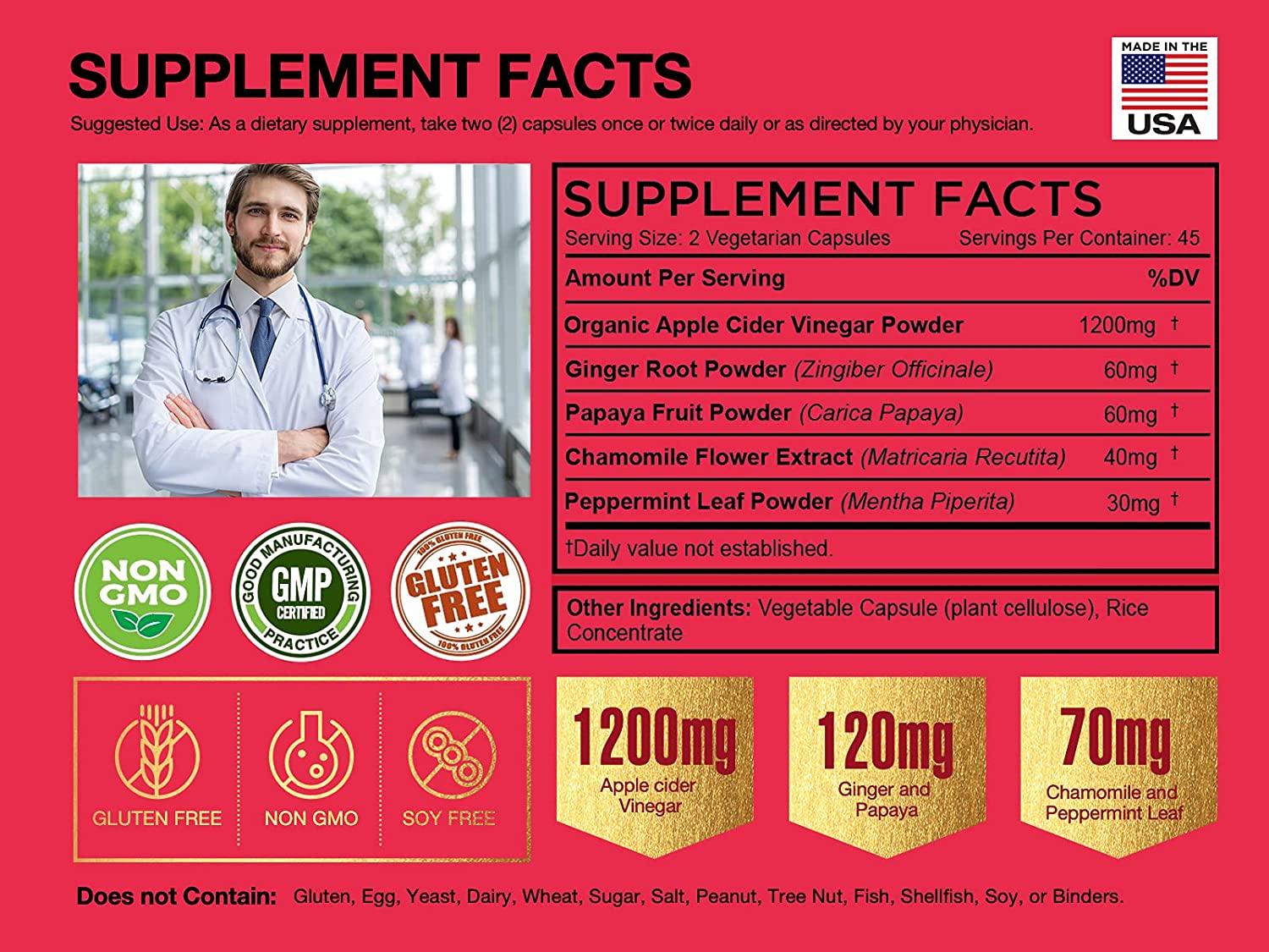 FarmHaven Apple Cider Vinegar Capsules with Mother, ACV Capsules with