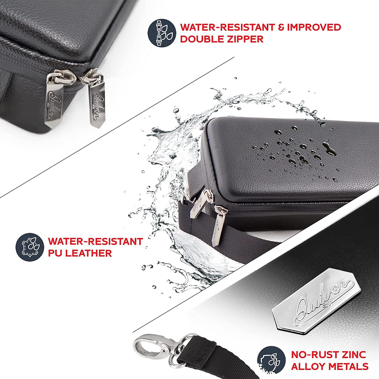 Quiver Time Black Card Case with Straps, Dividers, Corner Pads & 100 Apollo Card Sleeves Quiver Time Black Card Case with Straps, Dividers, Corner Pads & 100 Apollo Card Sleeves