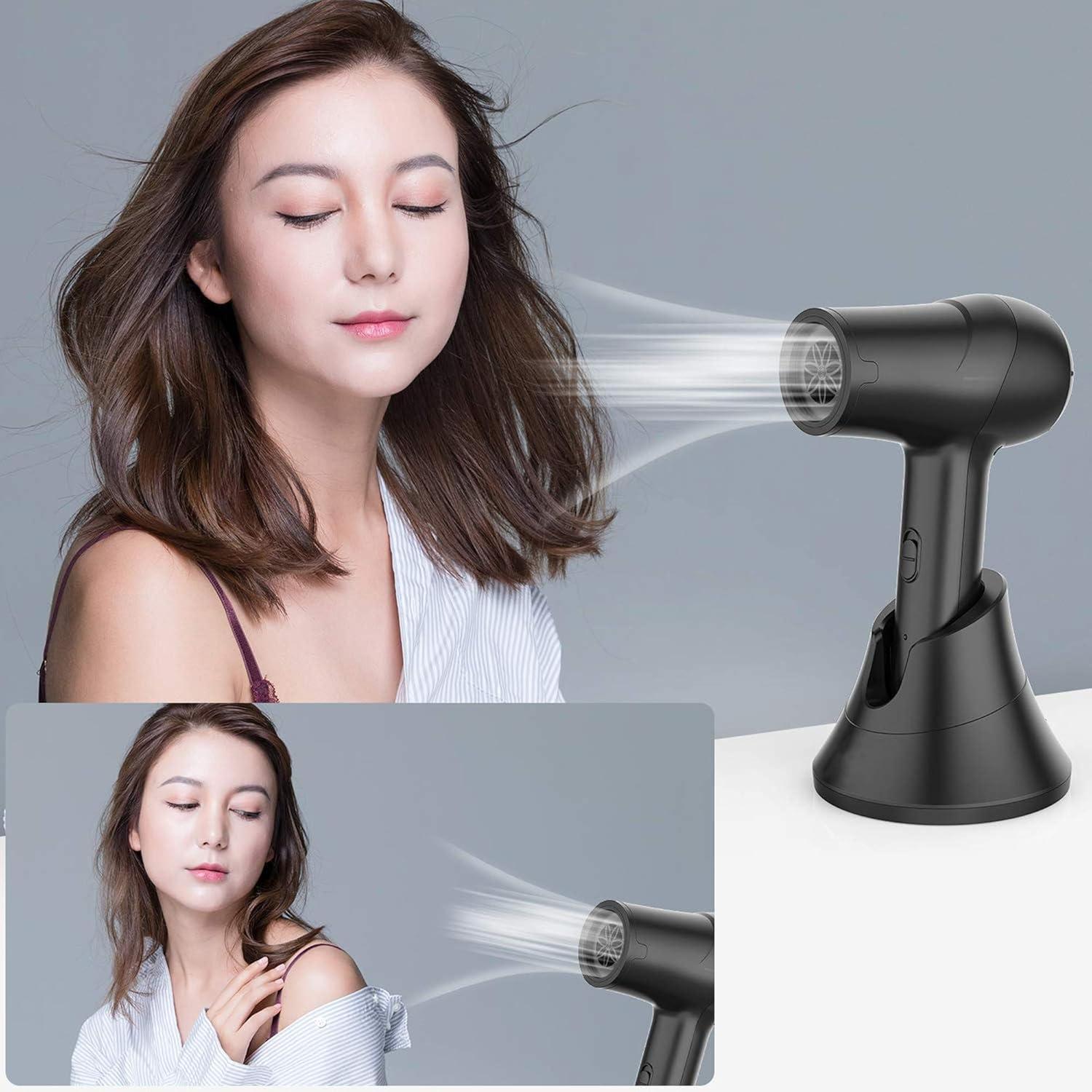 Dry Hair With Hair Blower Cold Air Portable Cordless Hair Dryer