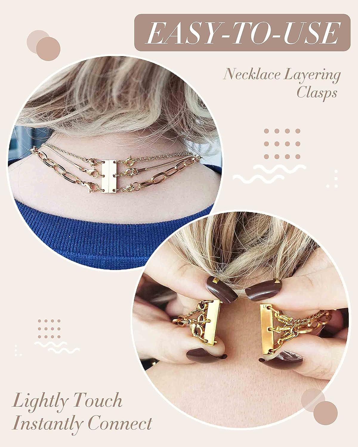 OHINGLT Layered Necklace Clasp 18K Gold and Silver Necklace Separator