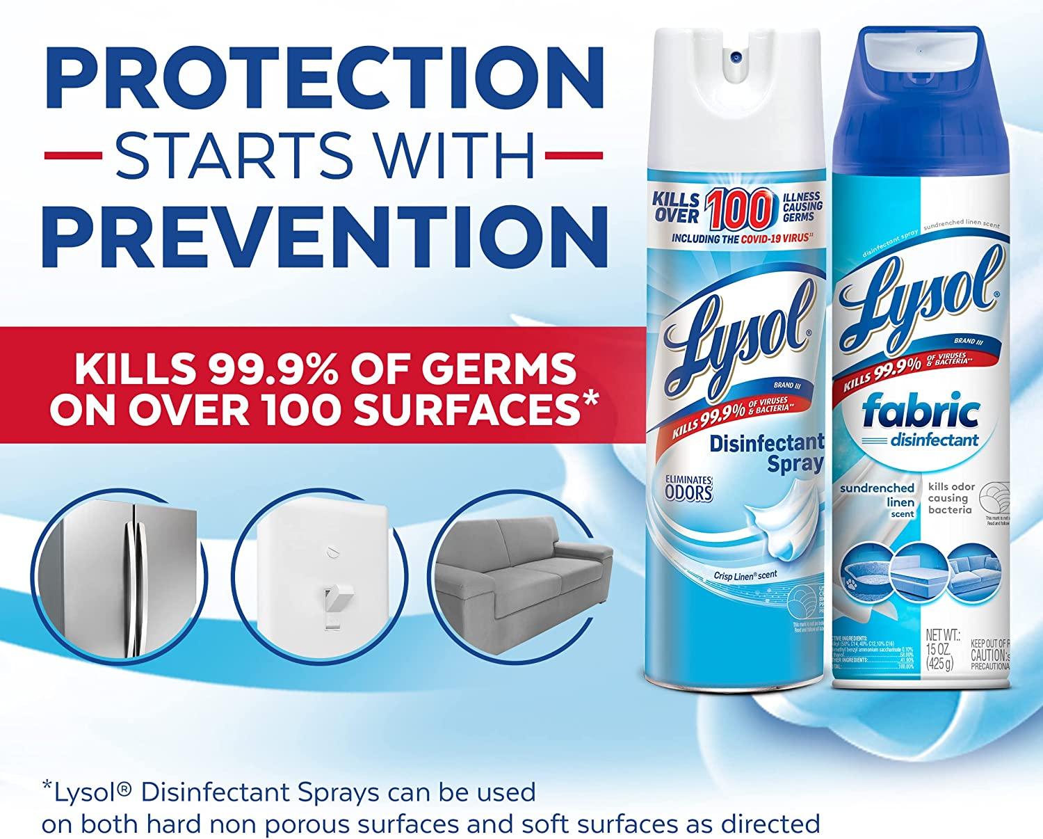 Lysol Disinfectant Spray + Fabric Disinfectant, Sanitizing and