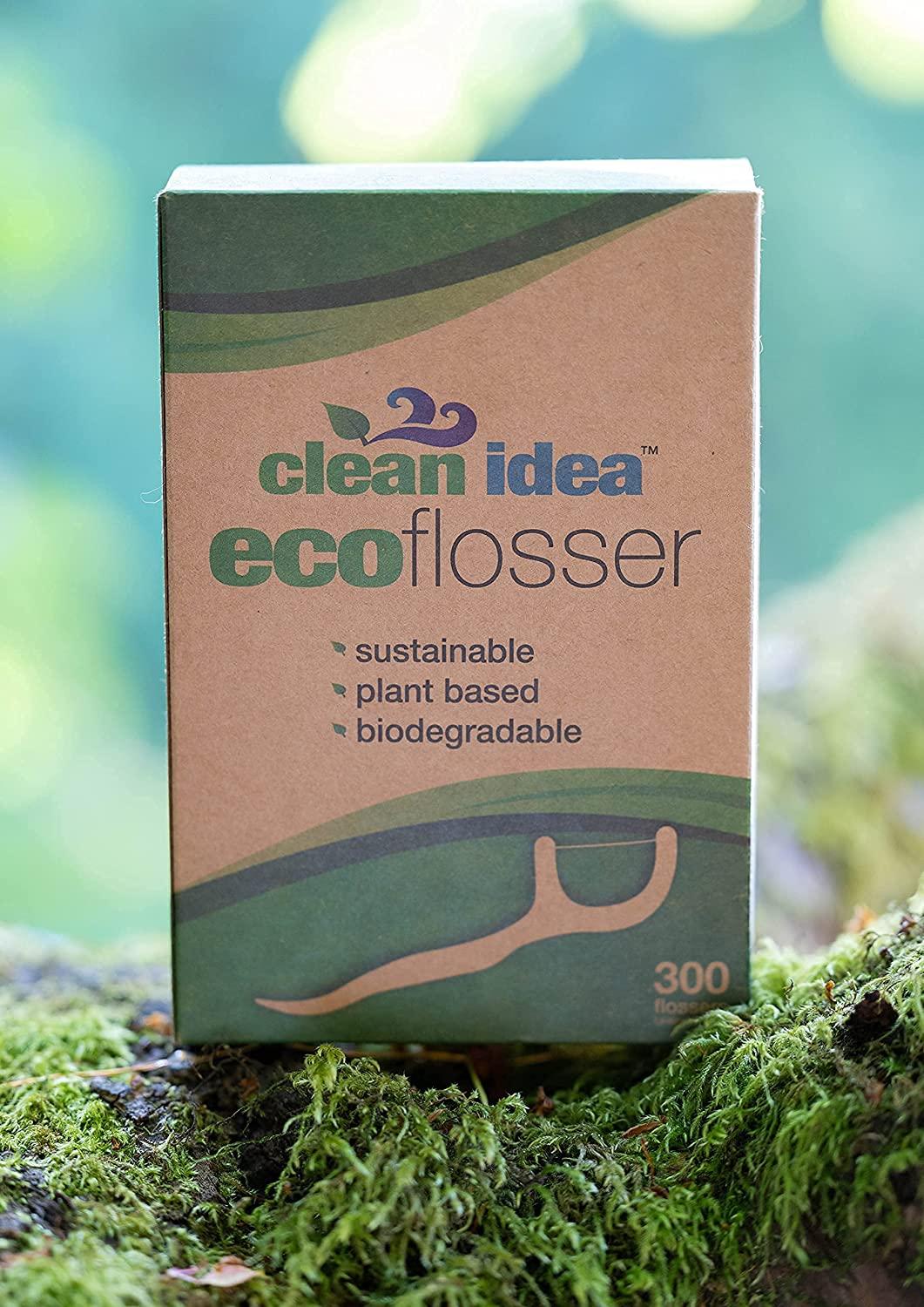 Clean Idea EcoFlosser 300 Biodegradable Floss Picks for Sustainable Dental Care