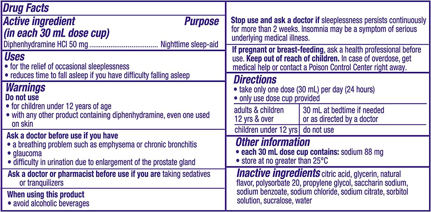 ZzzQuil, Nighttime Sleep Aid Liquid, FREE OF Alcohol & Artificial Dyes