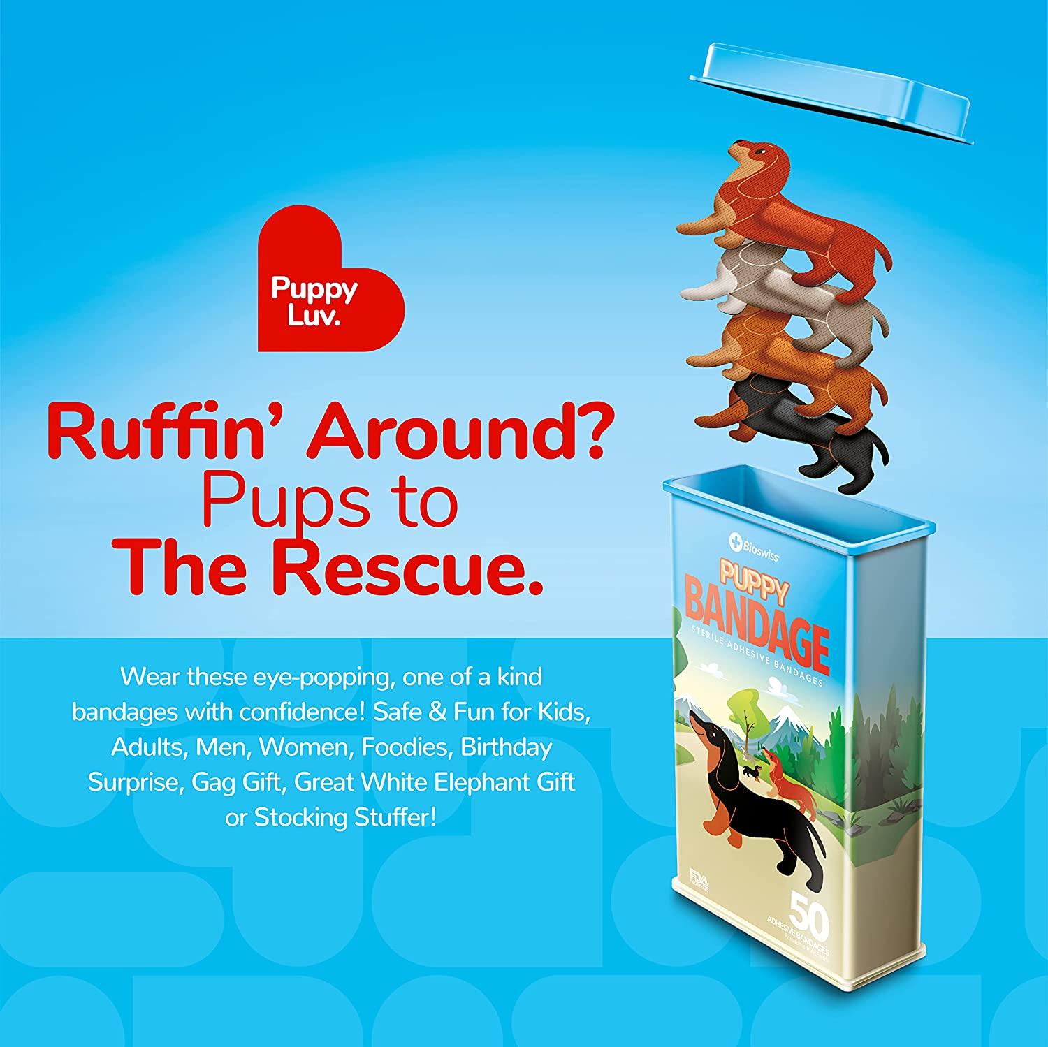 BioSwiss Puppy Novelty Bandages Tin 50 SelfAdhesive Funny First Aid