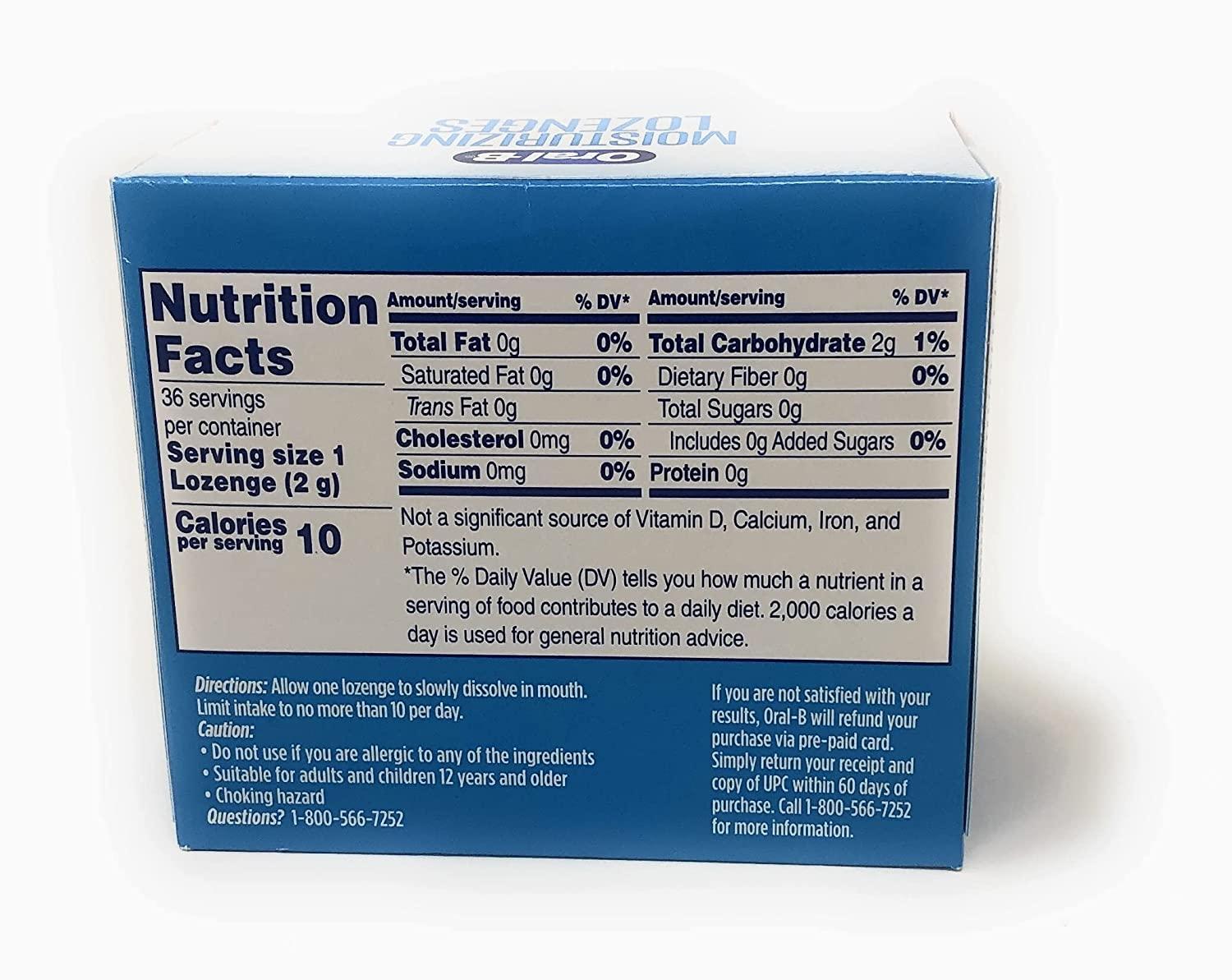 OralB Moisturizing Lozenges for Dry Mouth, Moisturizing Mint Flavor