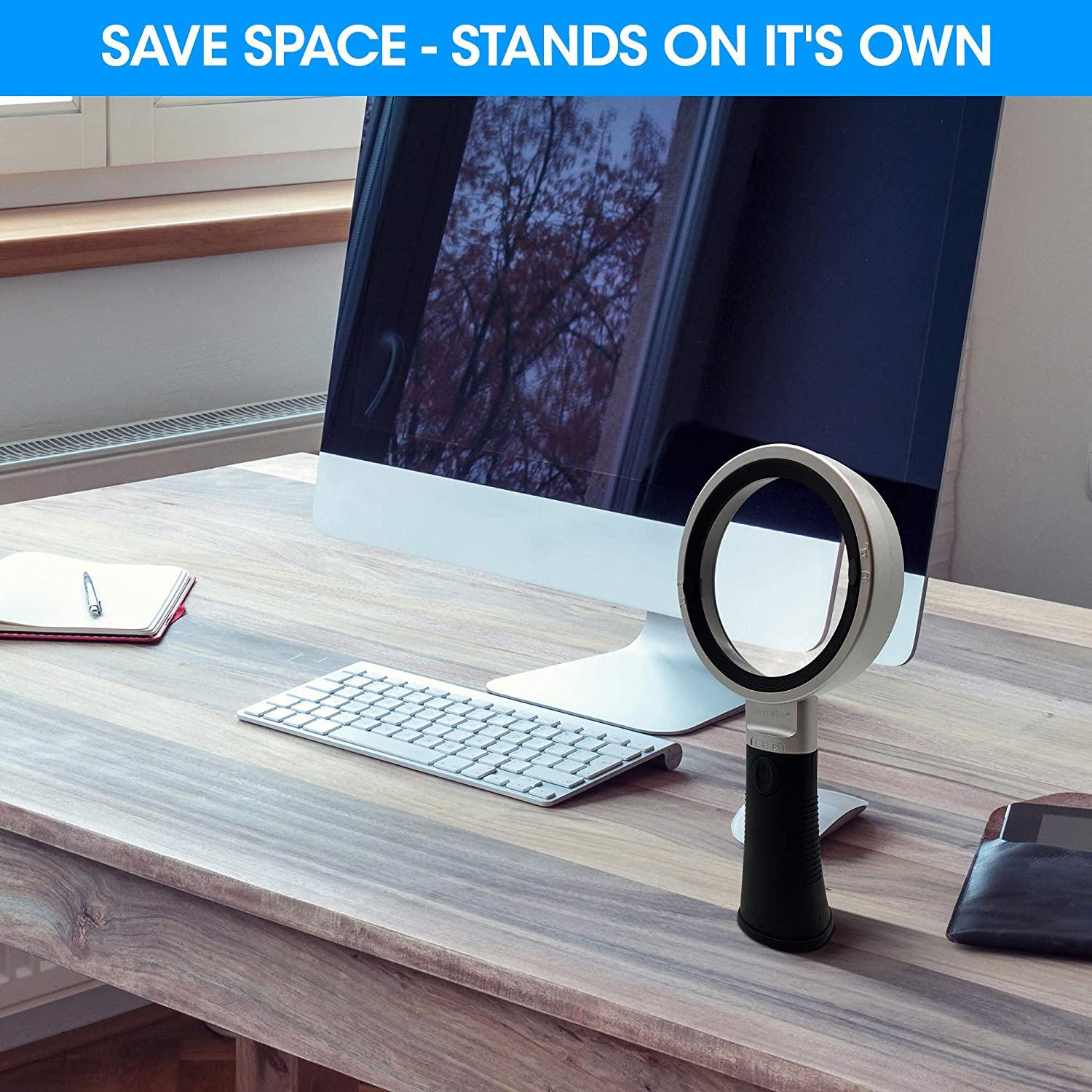 10X Magnifying Glass with Detachable Lenses and 3 Light Modes Ideal